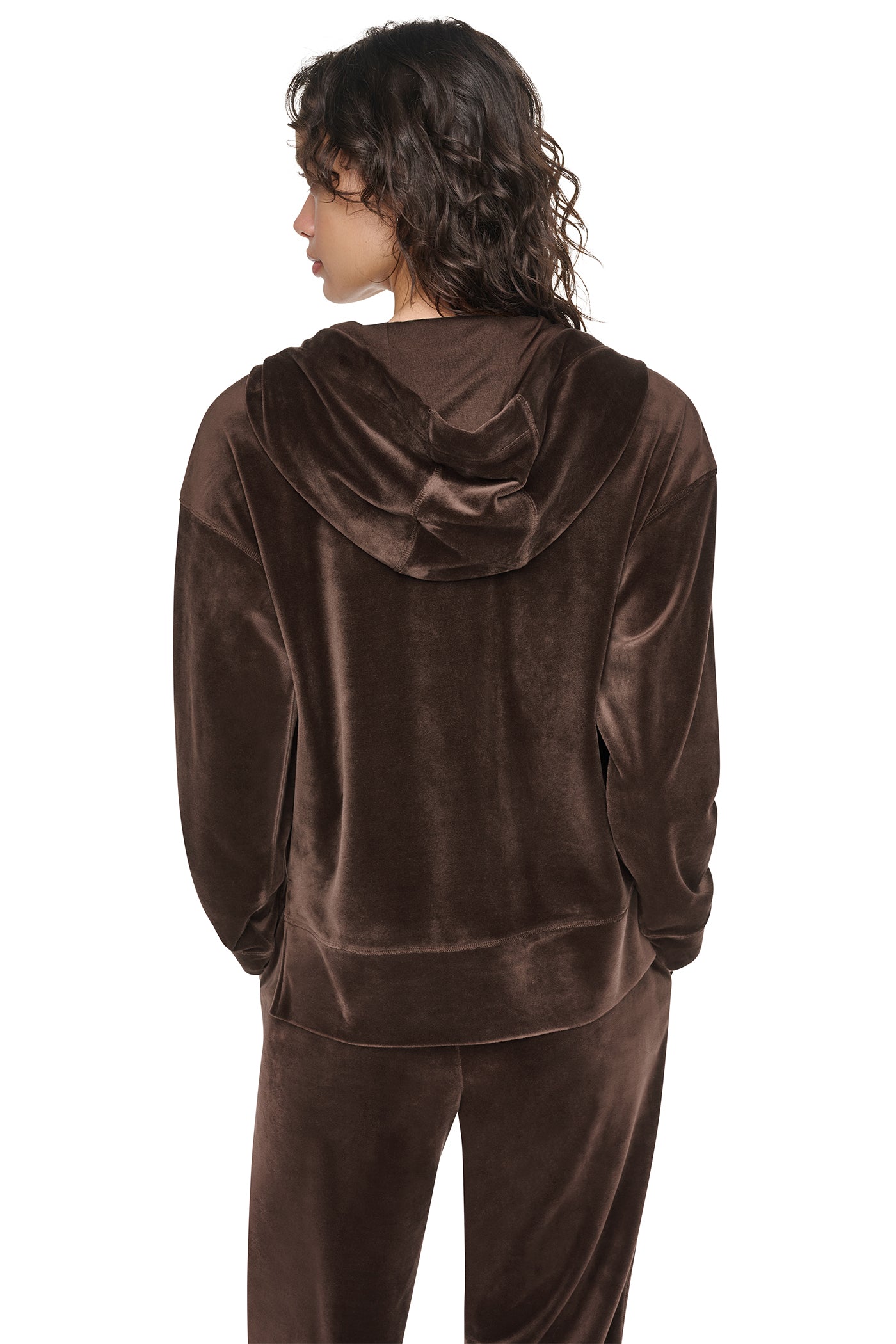 VARSITY VELOUR RHINESTONE LOGO FULL ZIP HOODIE VIEW 3