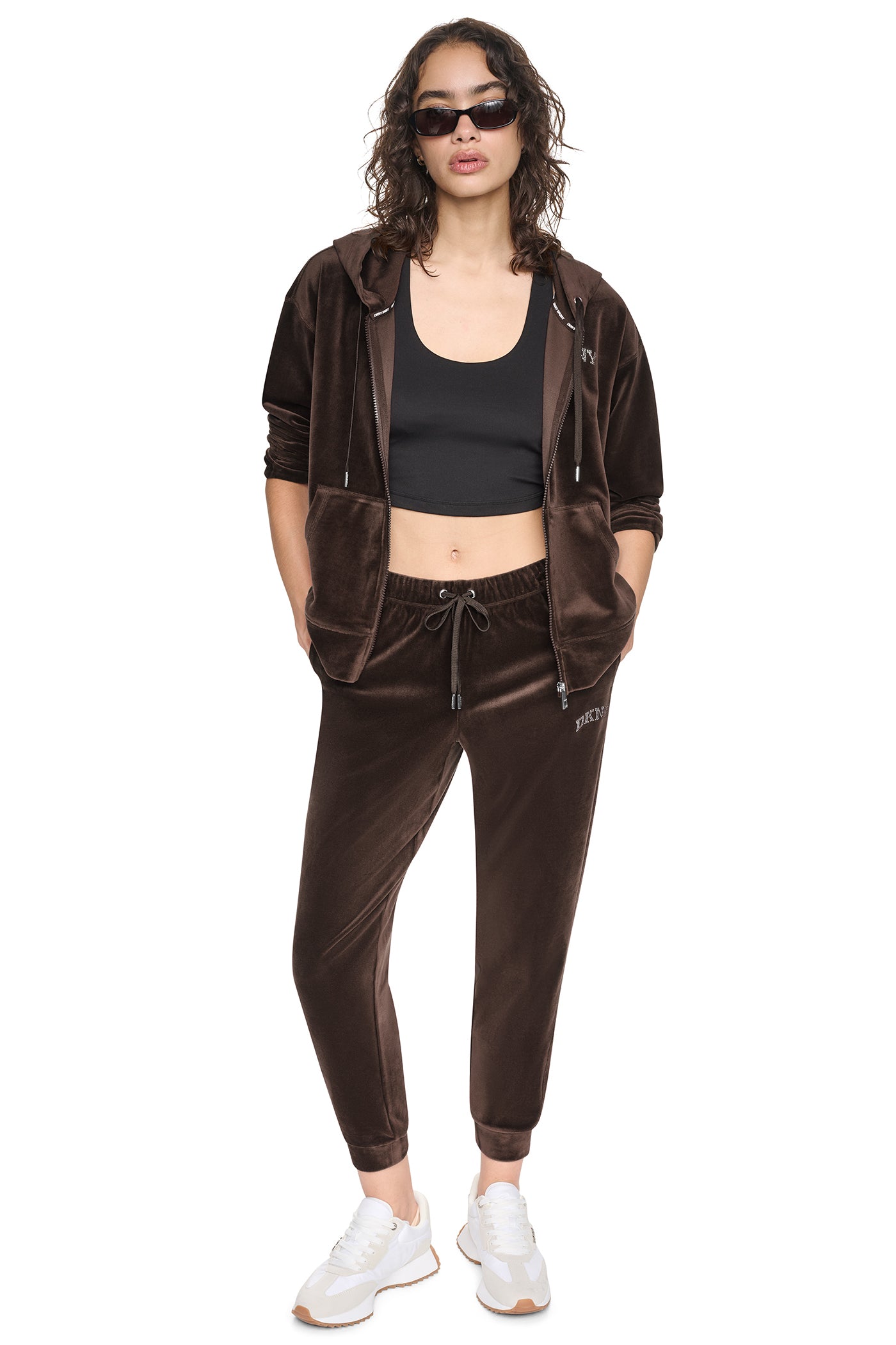 VARSITY VELOUR RHINESTONE LOGO MID-RISE JOGGER VIEW 6