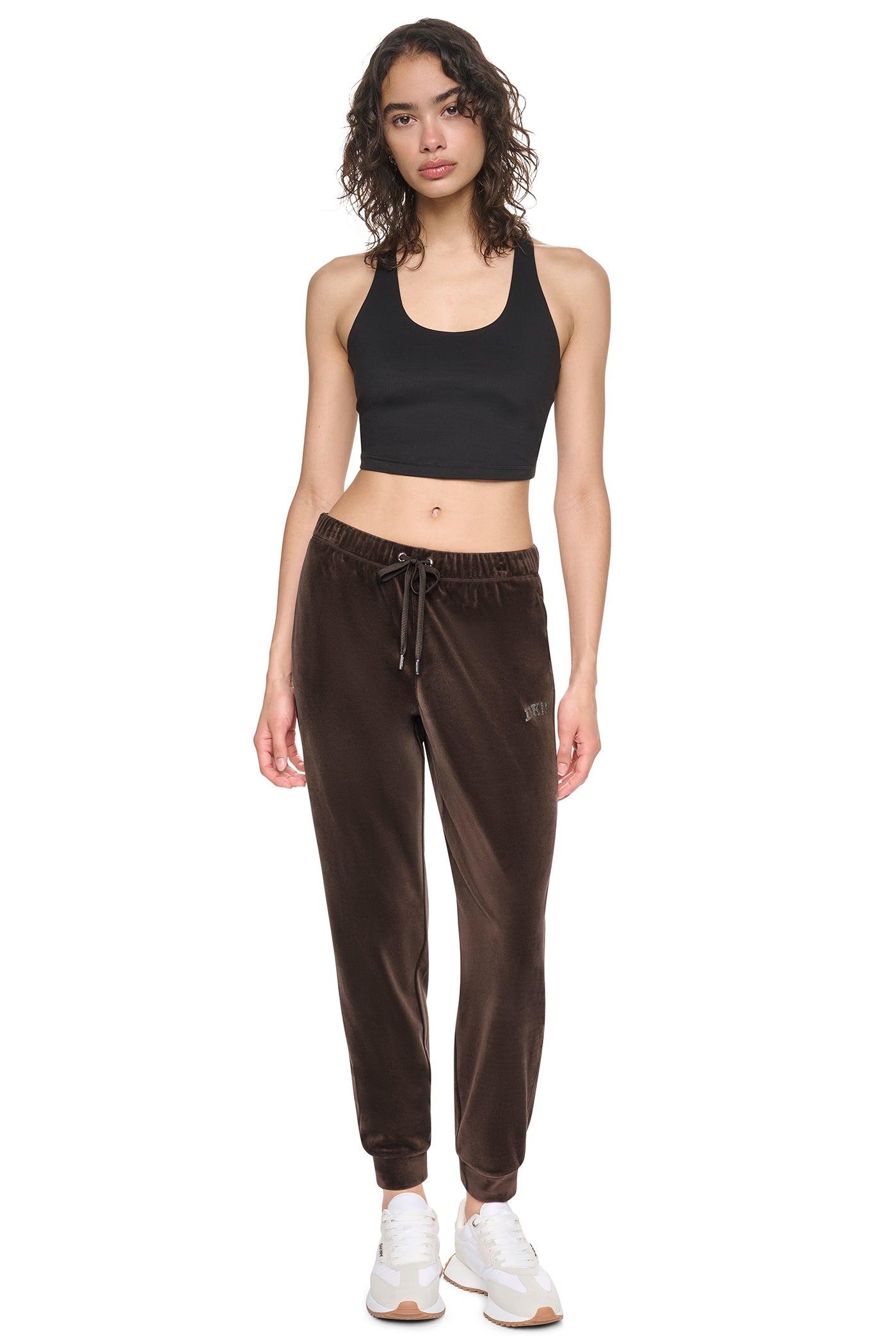 VARSITY VELOUR RHINESTONE LOGO MID-RISE JOGGER VIEW 8