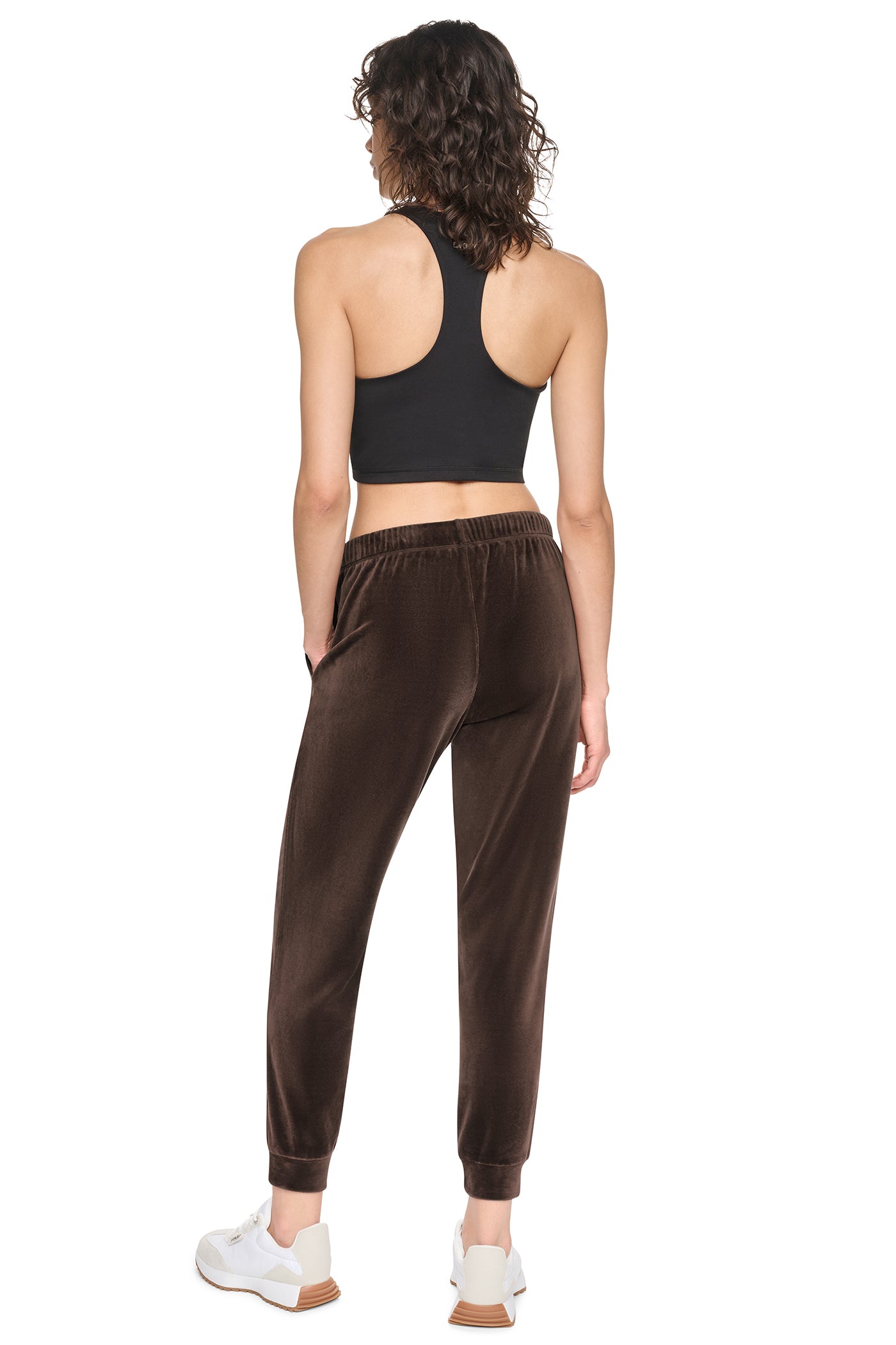 VARSITY VELOUR RHINESTONE LOGO MID-RISE JOGGER VIEW 7