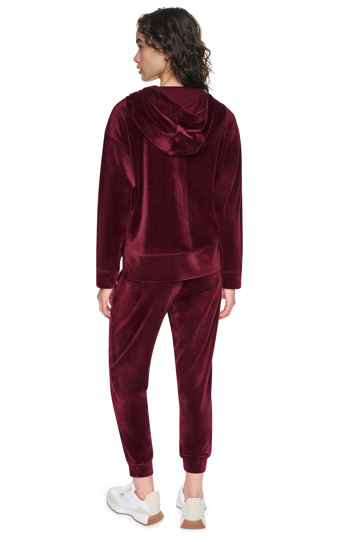 VARSITY VELOUR RHINESTONE LOGO FULL ZIP HOODIE VIEW 6