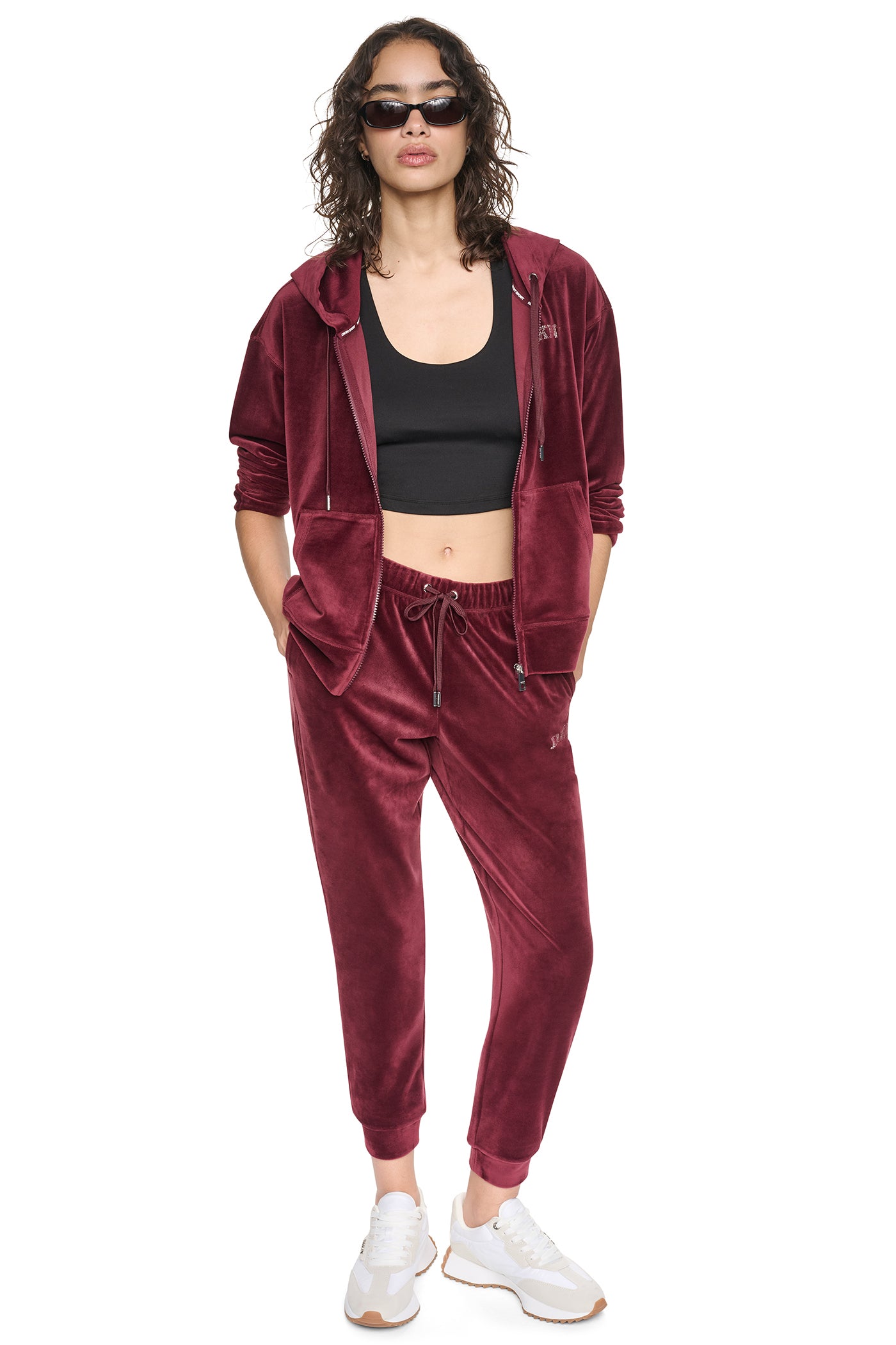VARSITY VELOUR RHINESTONE LOGO MID RISE JOGGER WIT VIEW 7