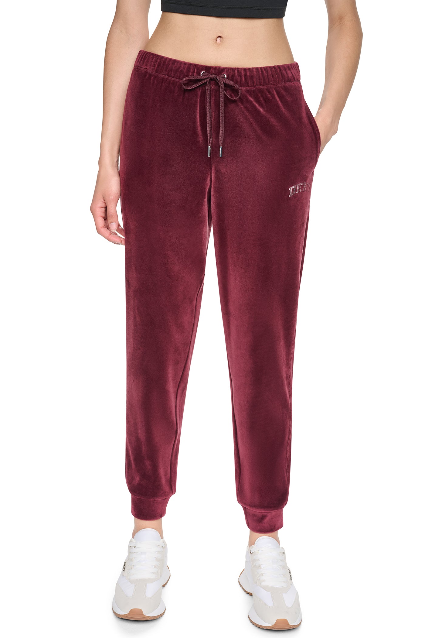VARSITY VELOUR RHINESTONE LOGO MID RISE JOGGER WIT VIEW 4