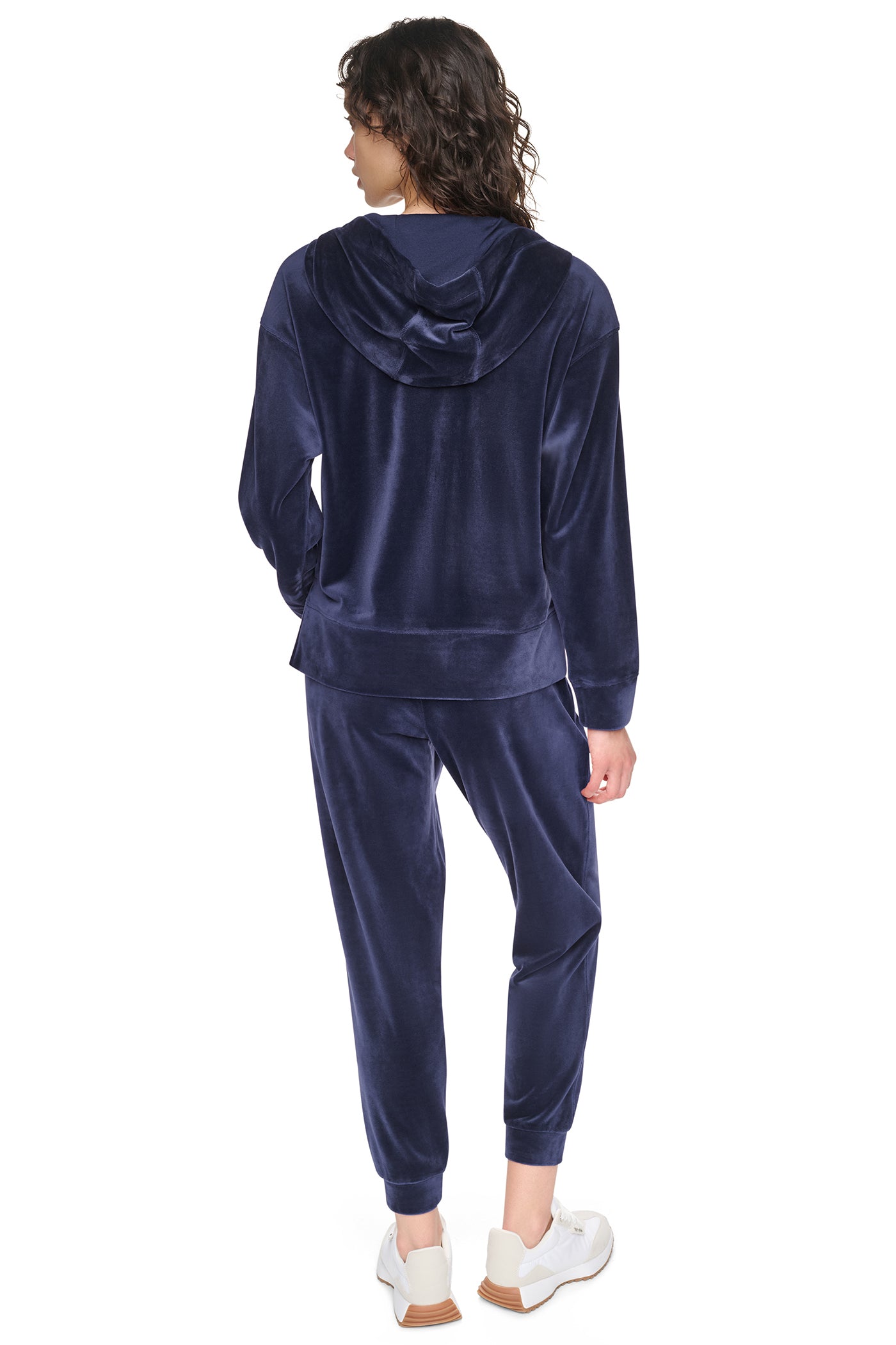 VARSITY VELOUR RHINESTONE LOGO FULL ZIP HOODIE VIEW 4