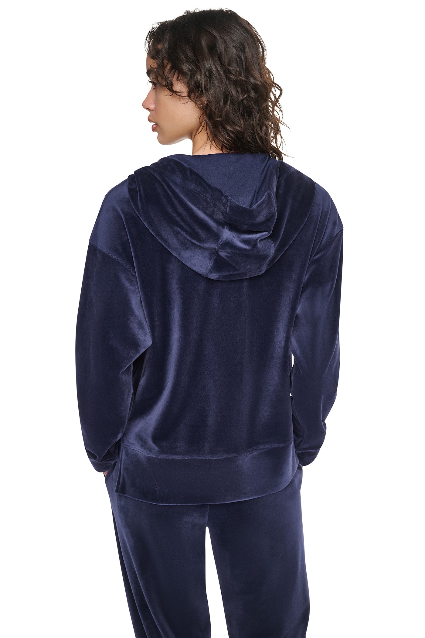 VARSITY VELOUR RHINESTONE LOGO FULL ZIP HOODIE VIEW 8