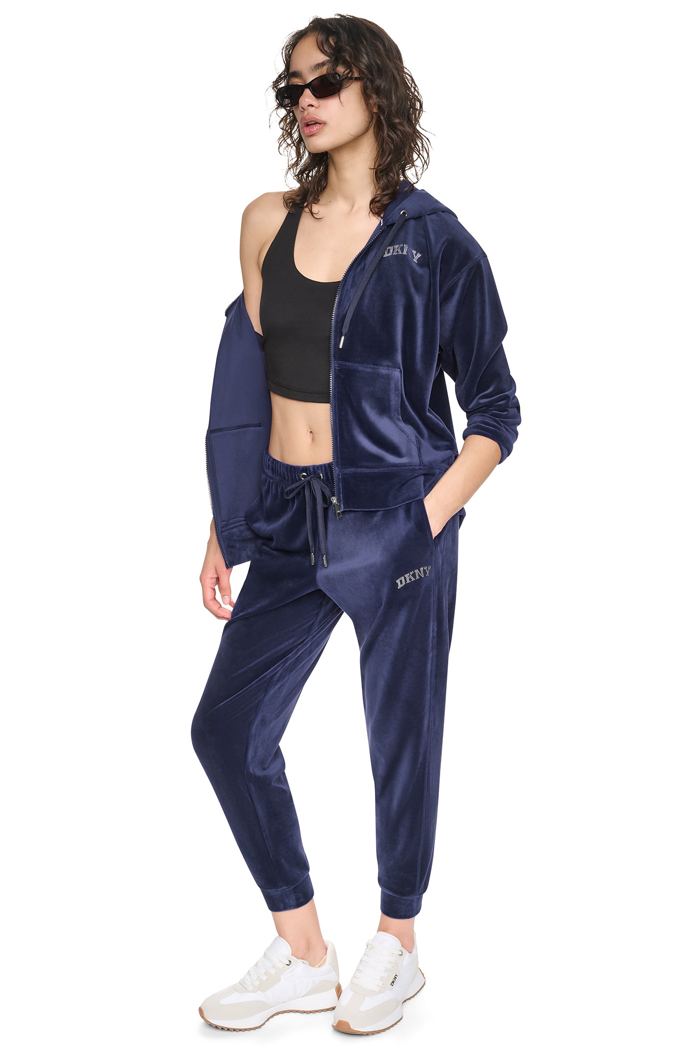 VARSITY VELOUR RHINESTONE LOGO MID RISE JOGGER WIT VIEW 5