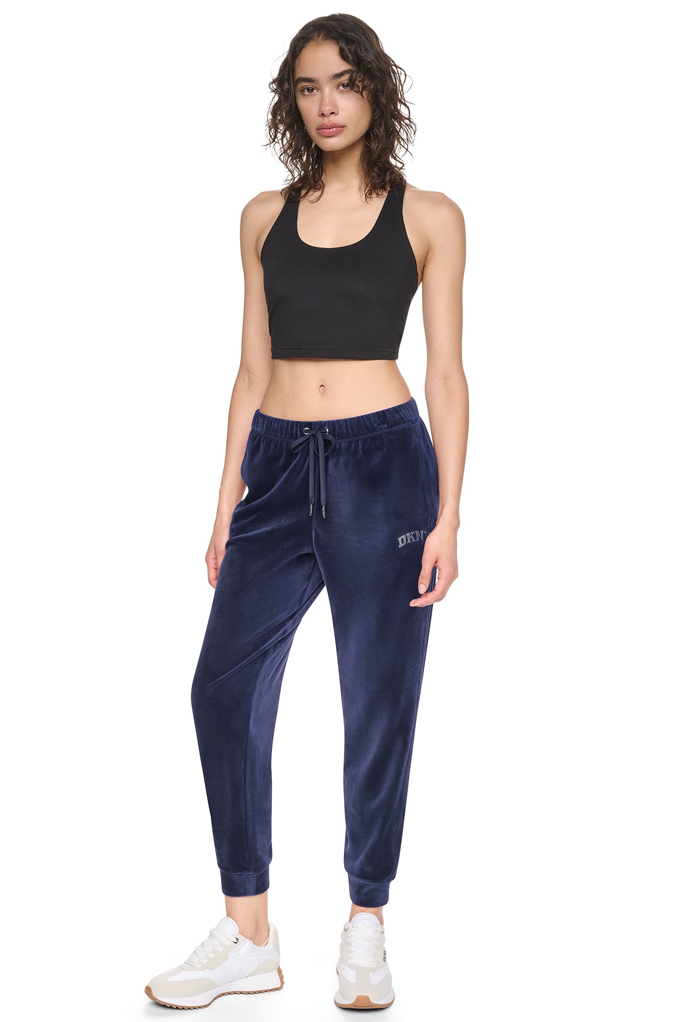 VARSITY VELOUR RHINESTONE LOGO MID RISE JOGGER WIT VIEW 6