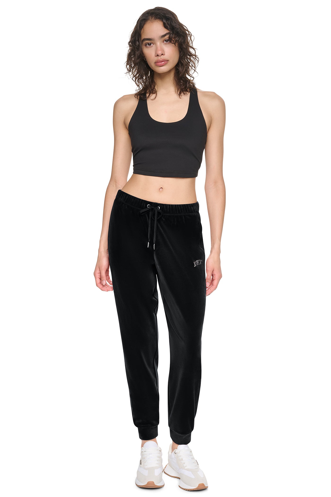 VARSITY VELOUR RHINESTONE LOGO MID RISE JOGGER WIT VIEW 8