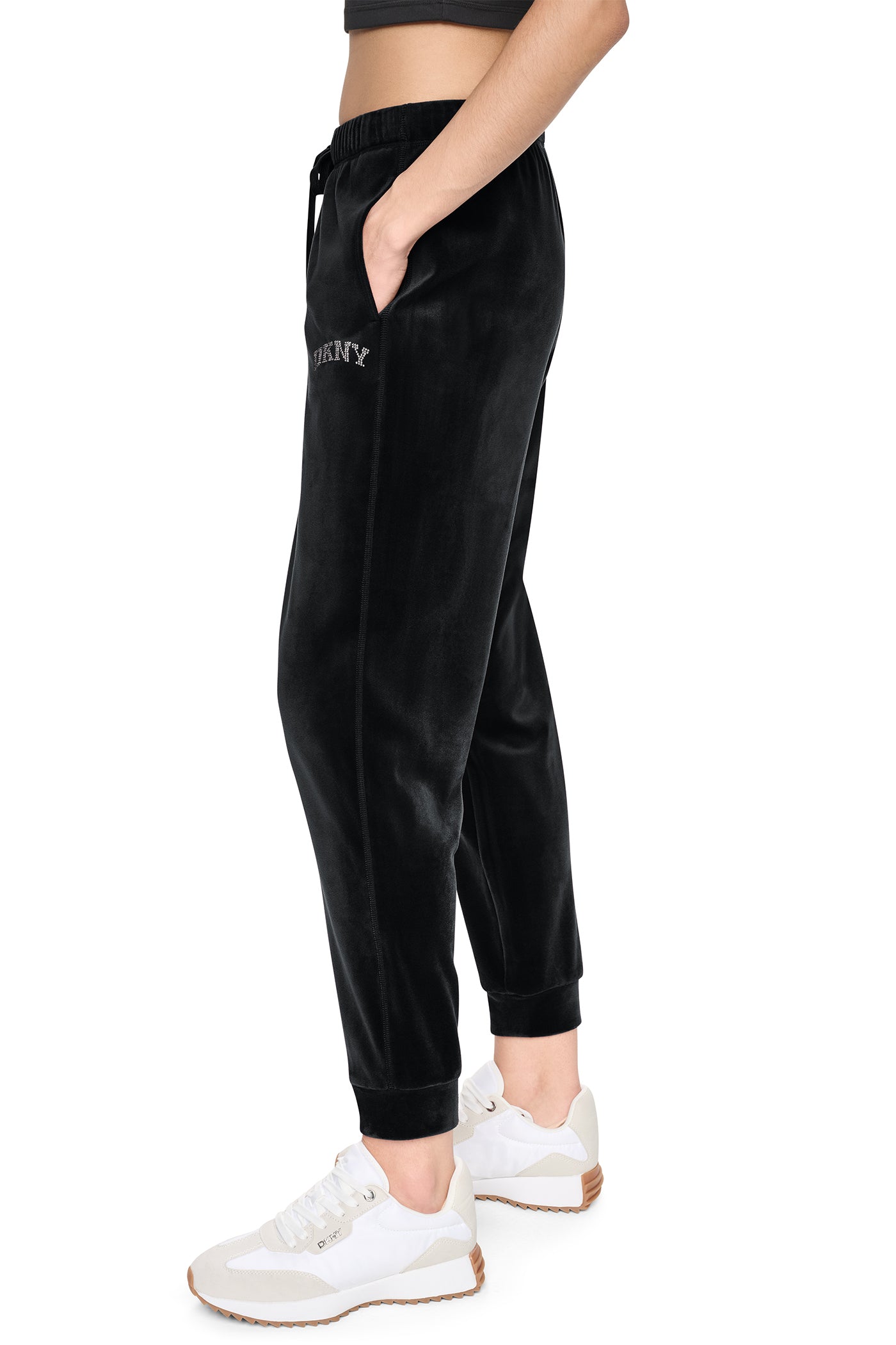 VARSITY VELOUR RHINESTONE LOGO MID RISE JOGGER WIT VIEW 3