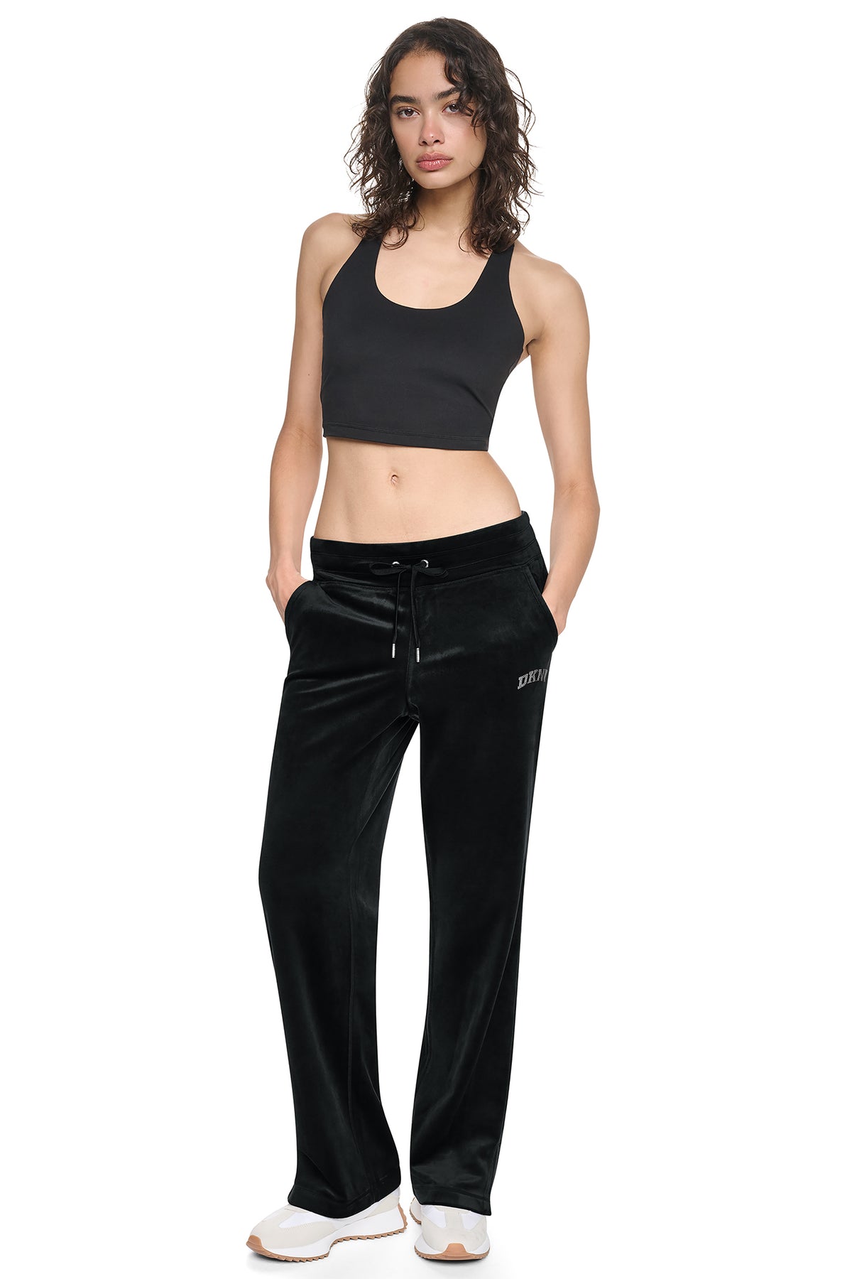 VARSITY RHINESTONE LOGO MID-RISE TRACK PANT VIEW 2