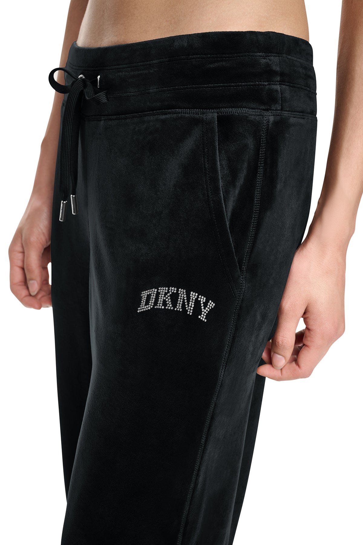 VARSITY RHINESTONE LOGO MID-RISE TRACK PANT View 2 | Clothing
