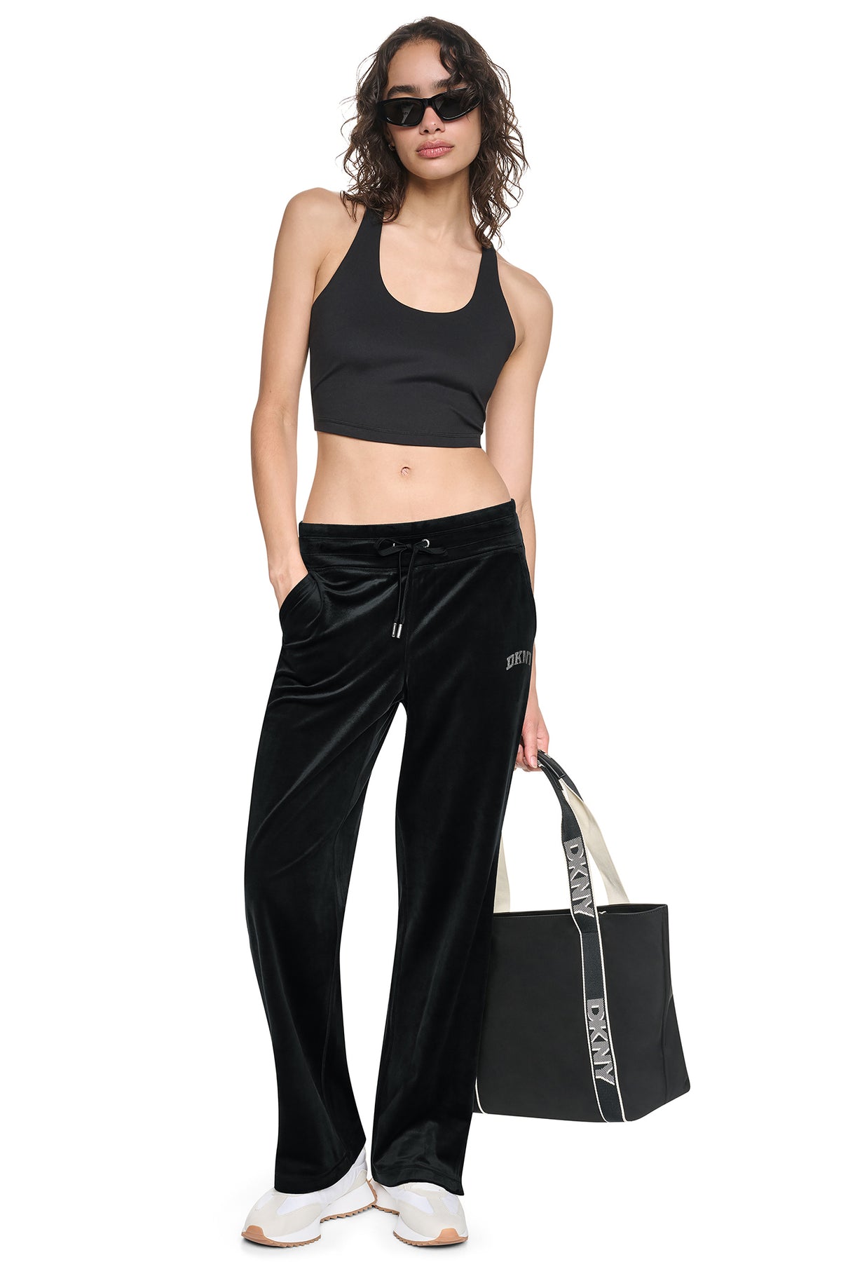 VARSITY RHINESTONE LOGO MID-RISE TRACK PANT VIEW 2