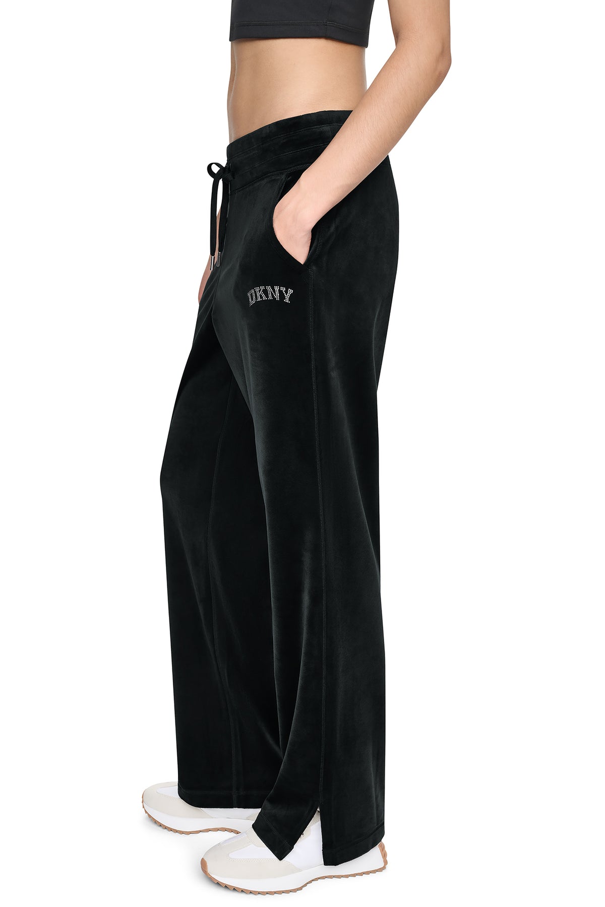 VARSITY RHINESTONE LOGO MID-RISE TRACK PANT VIEW 2