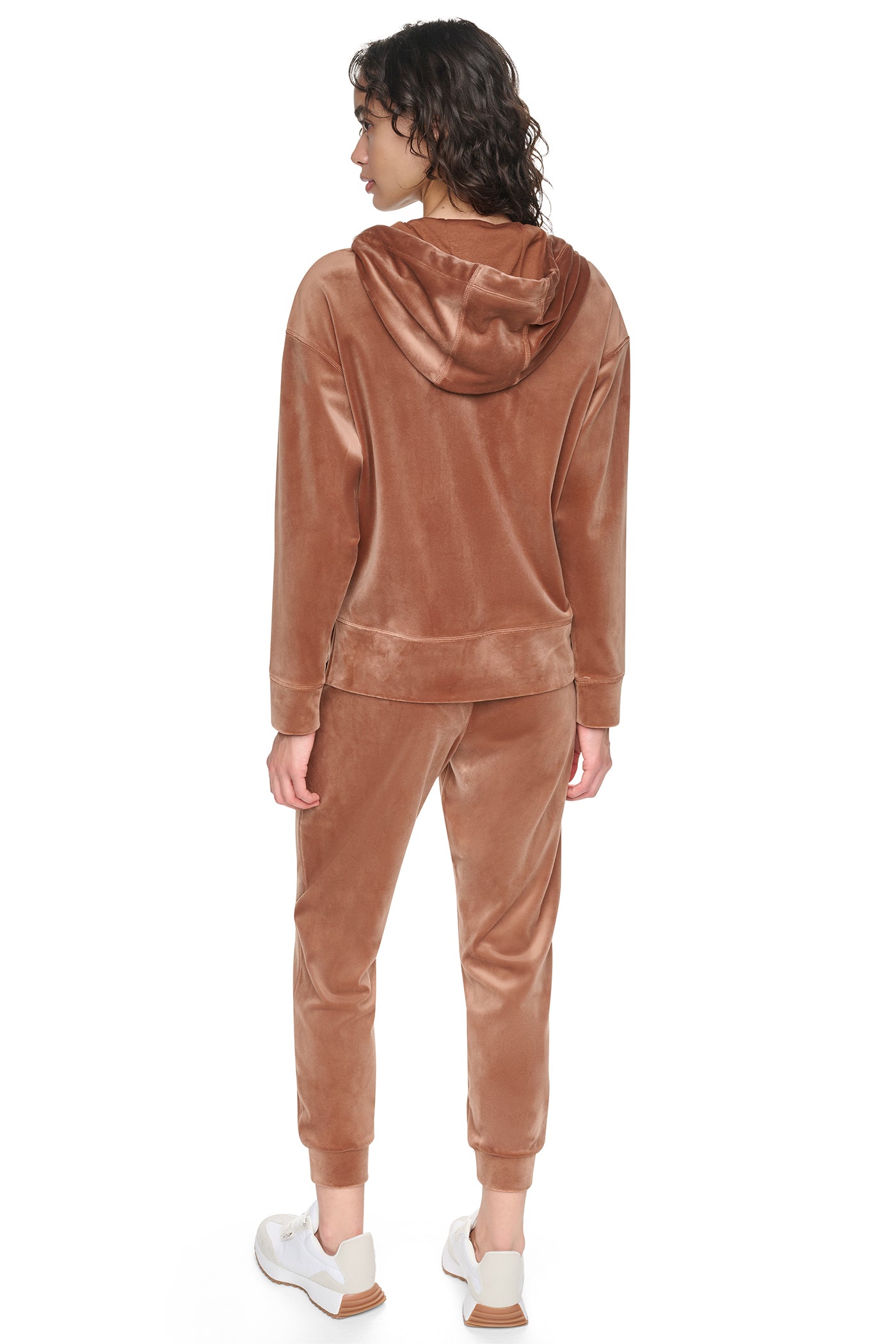 VARSITY VELOUR RHINESTONE LOGO FULL ZIP HOODIE VIEW 4