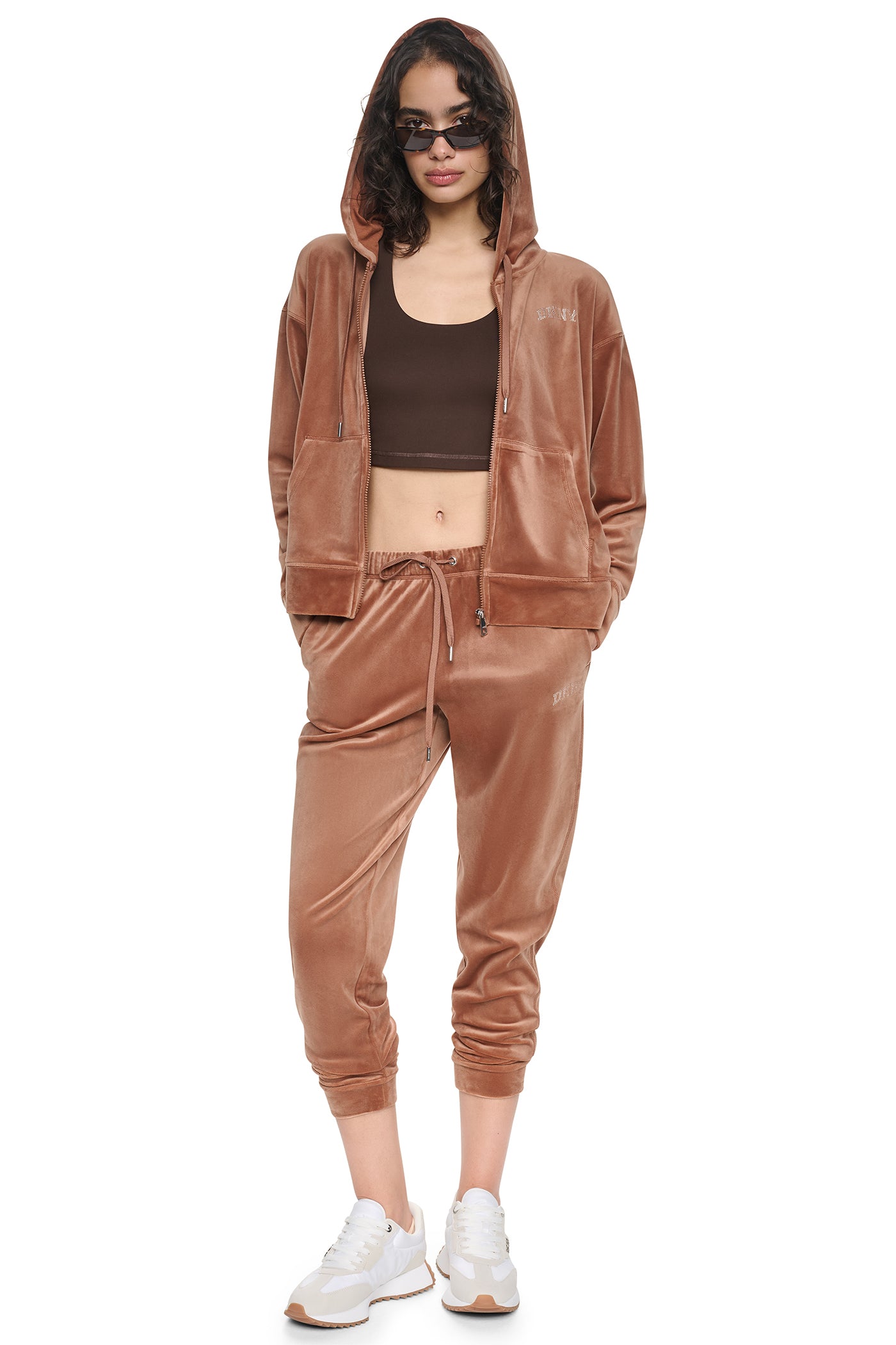 VARSITY VELOUR RHINESTONE LOGO MID RISE JOGGER WIT VIEW 4