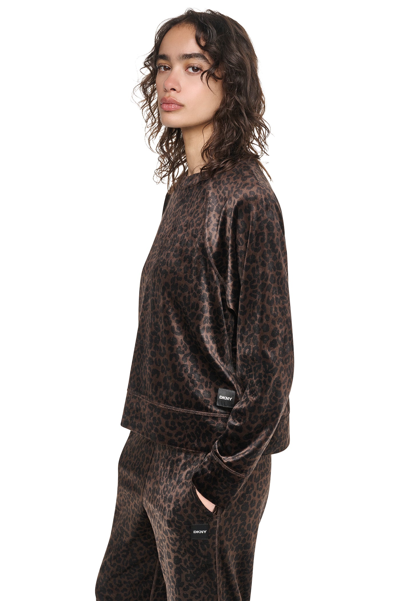 VELOUR ANIMAL PRINT PULLOVER VIEW 4
