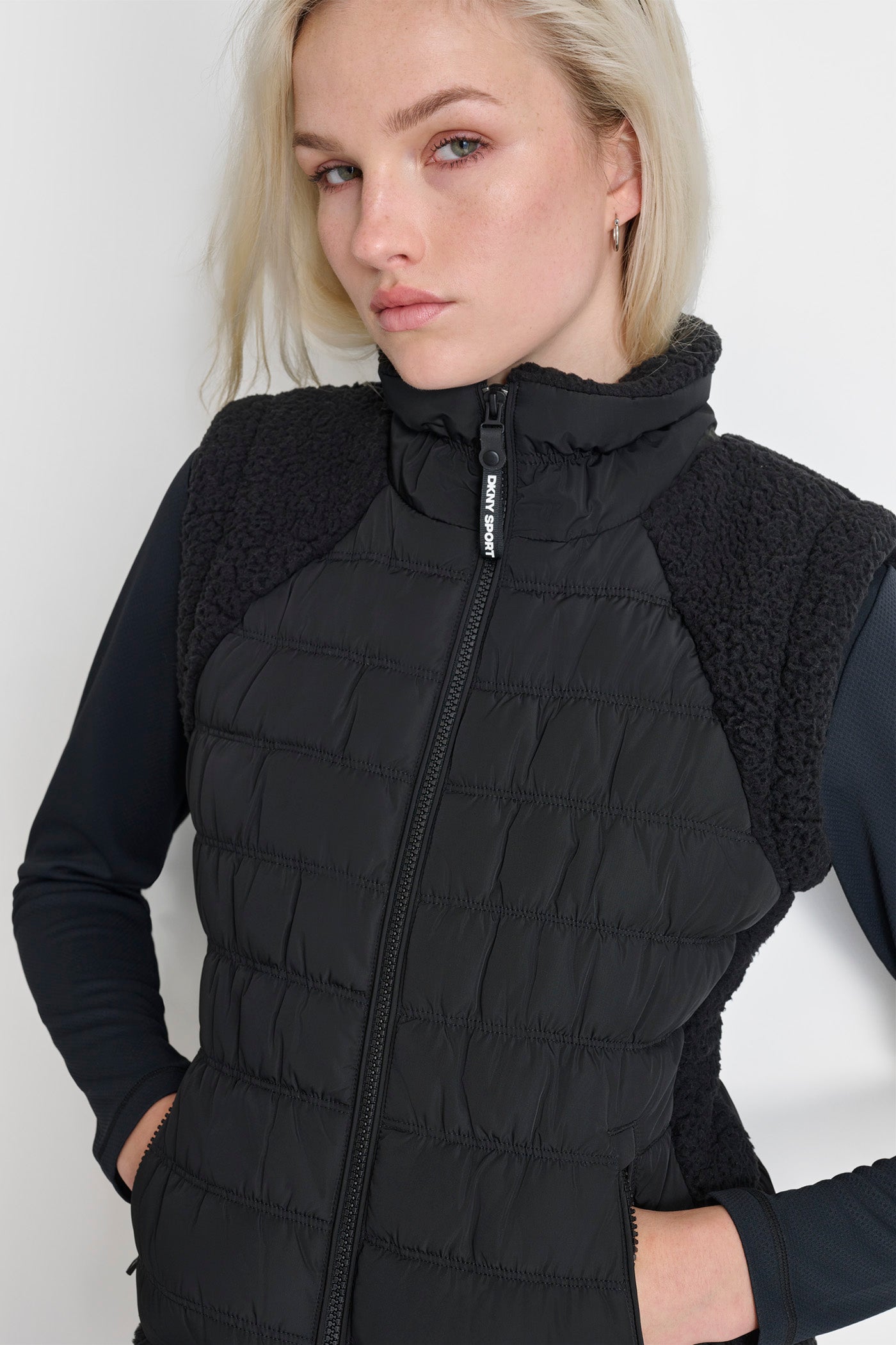 MOCK-NECK PUFFER VEST VIEW 5 | Coats under $100
