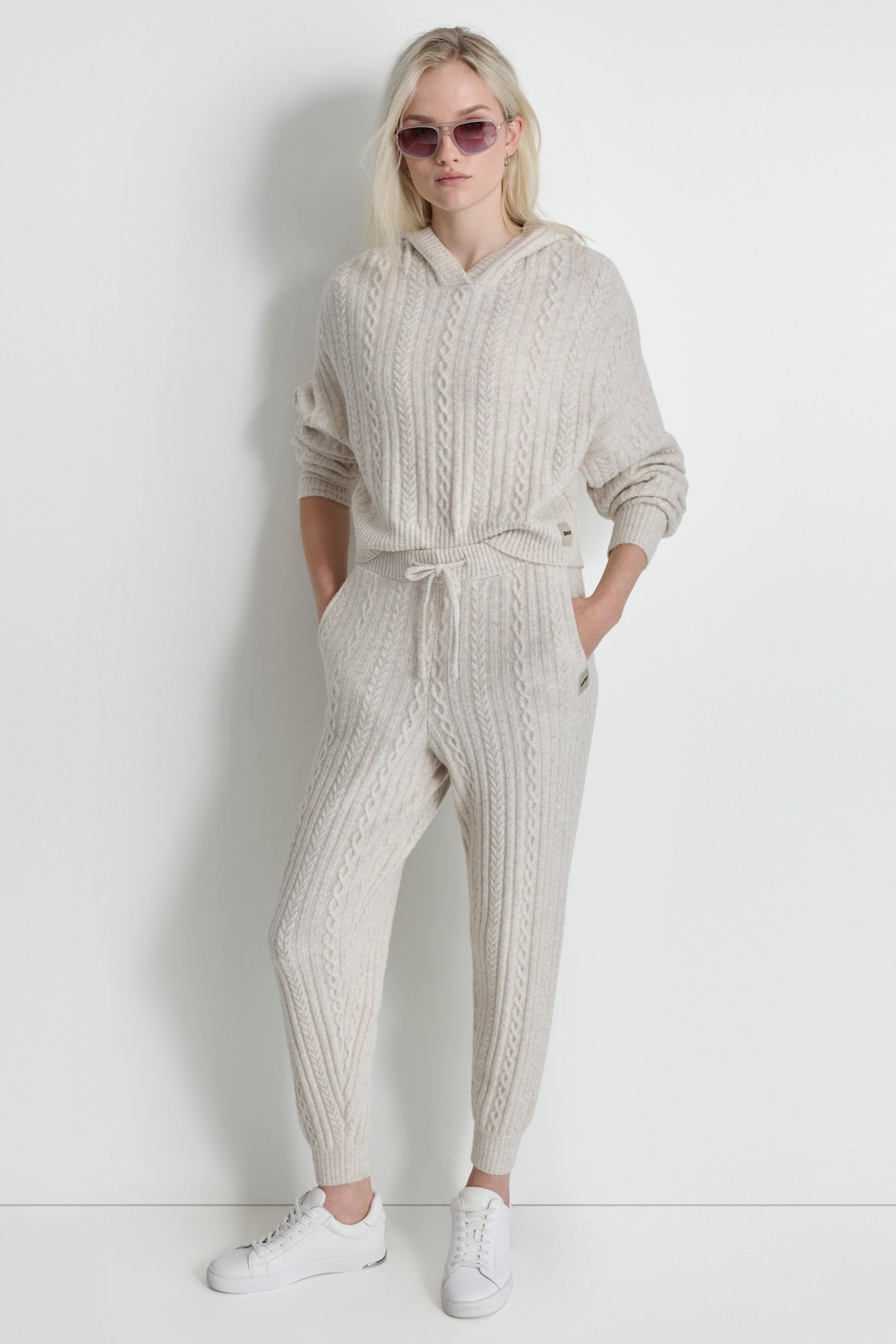 COZY CABLE SWEATER HOODIE VIEW 3 | Not Clearance or Preorder