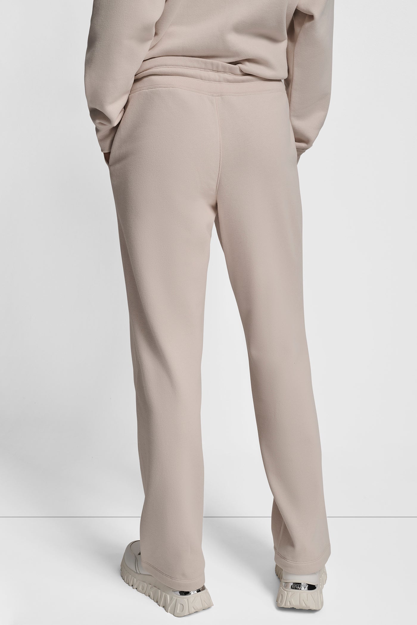OAT STACKED SATIN LOGO OPEN LEG BOYFRIEND 30.5IN PANT, VIEW 2 | Sweatshirts & Joggers