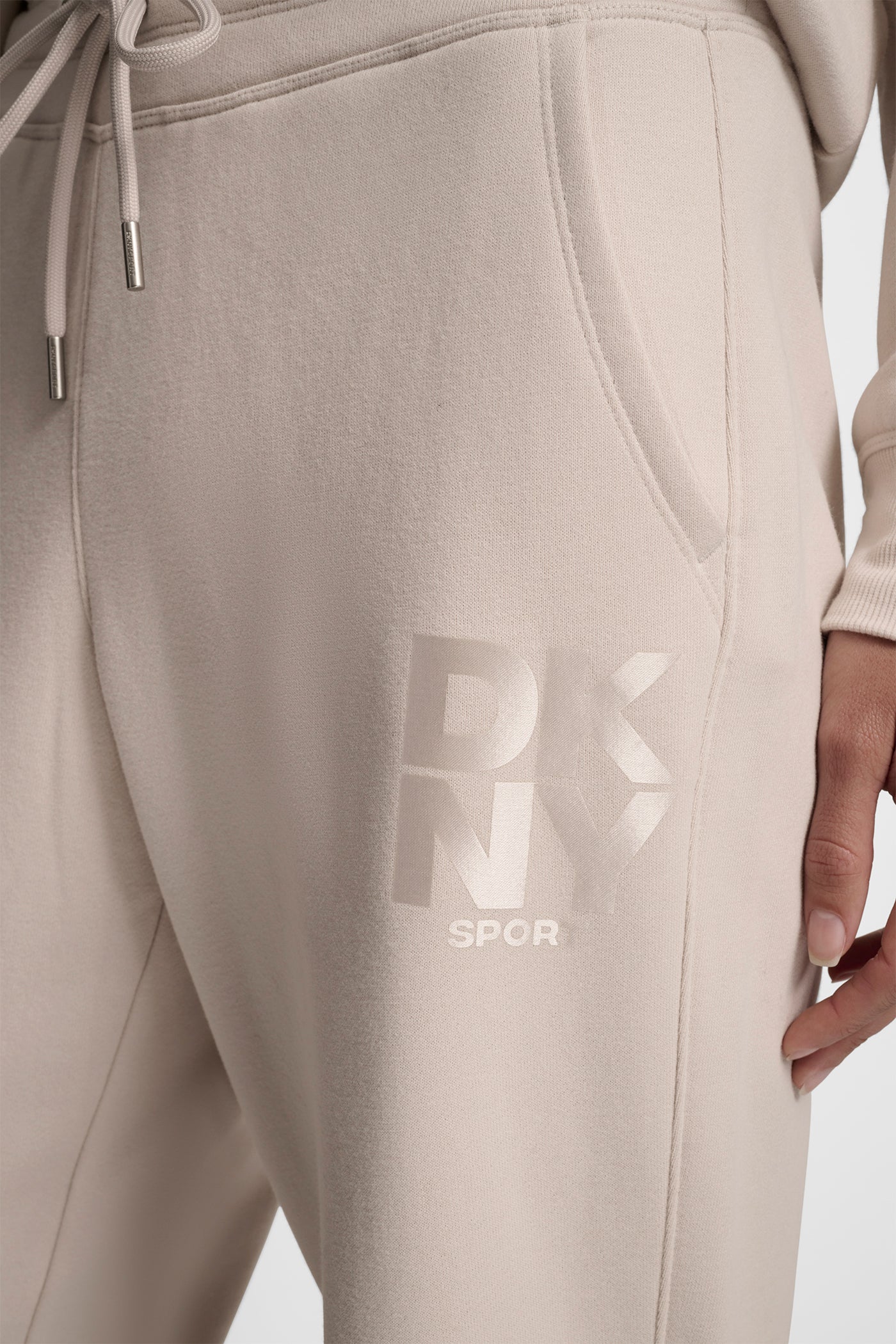 STACKED SATIN LOGO OPEN LEG BOYFRIEND 30.5IN PANT VIEW 4 | MATCHING SETS
