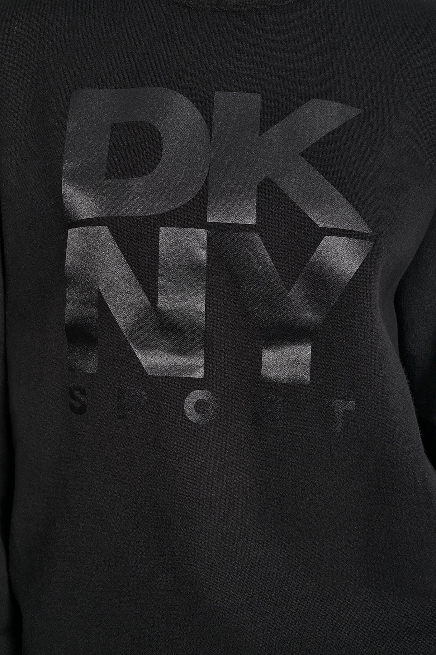 STACKED SATIN LOGO LONG LINE CREW NECK PULLOVER VIEW 4 | DKNY Sport
