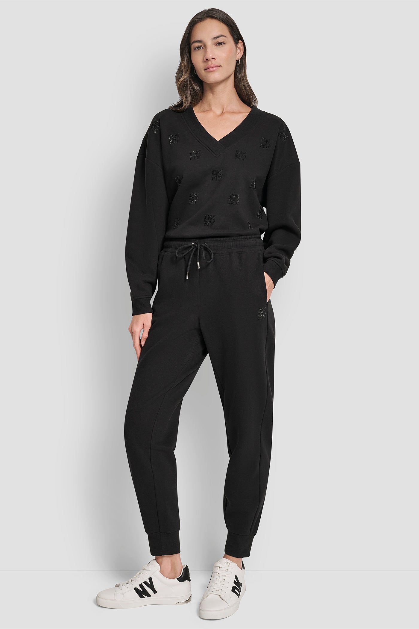 ALLOVER STACKED RHINESTONE LOGO JOGGER VIEW 6 | Gifts Under $100