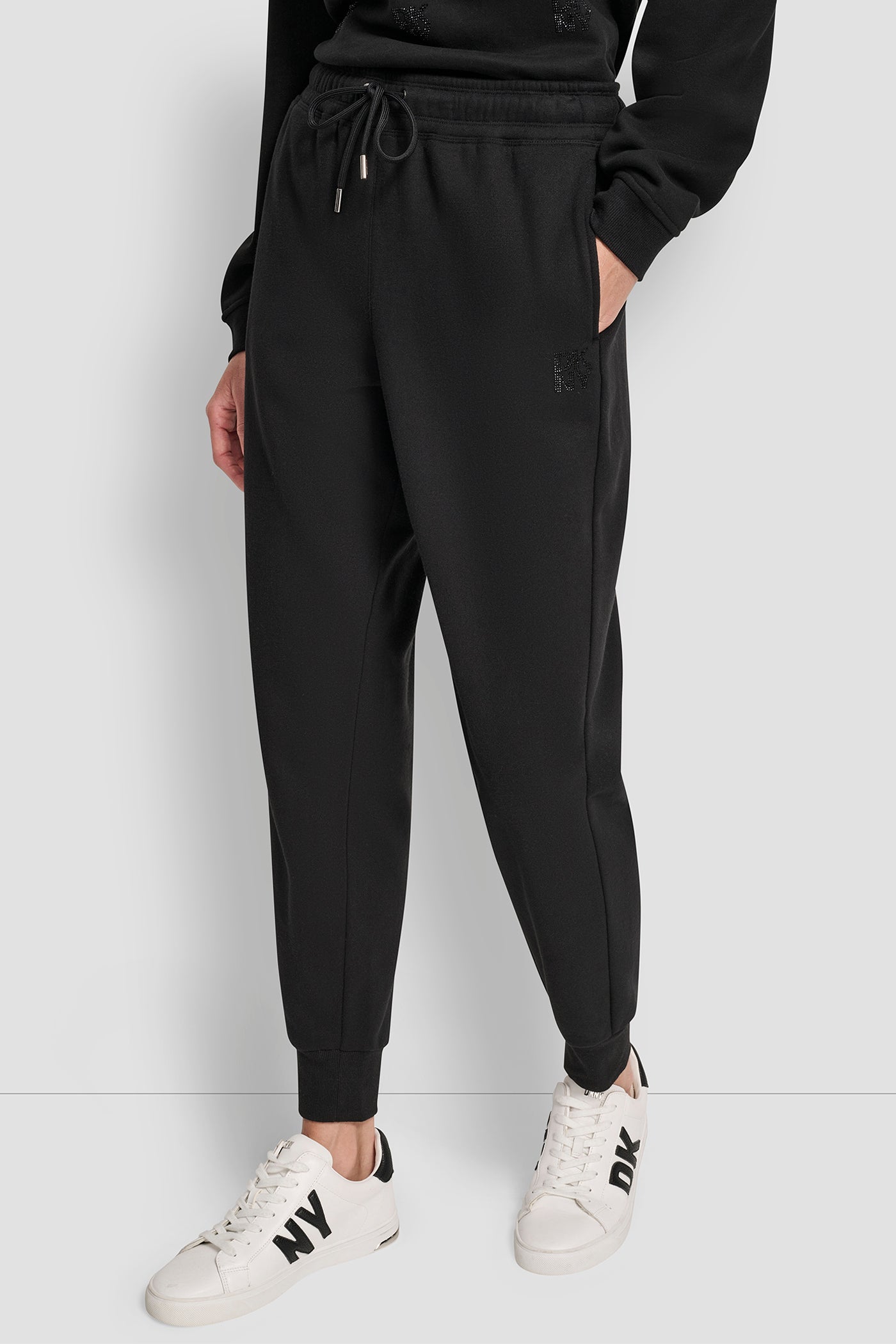 ALLOVER STACKED RHINESTONE LOGO JOGGER VIEW 3 | Gifts Under $100