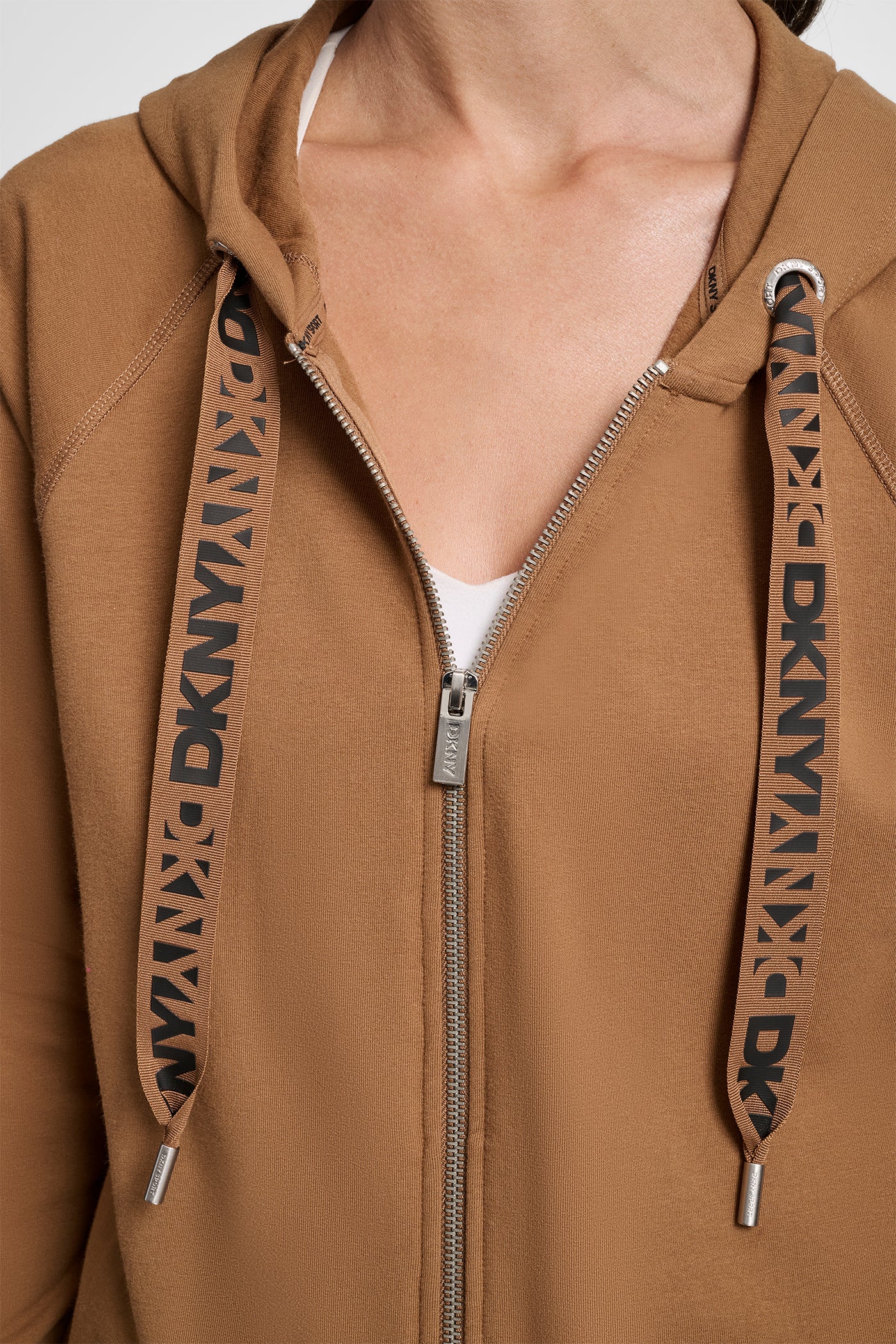 TWO TONE LOGO DRAWCORD ZIP HOODIE VIEW 4 | MATCHING SETS