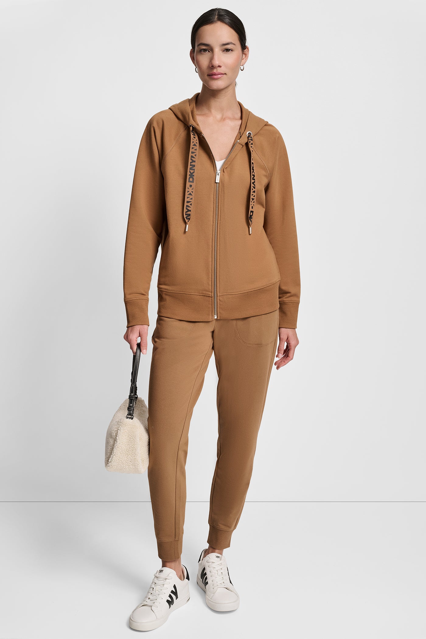 TWO TONE LOGO DRAWCORD ZIP HOODIE VIEW 5 | MATCHING SETS