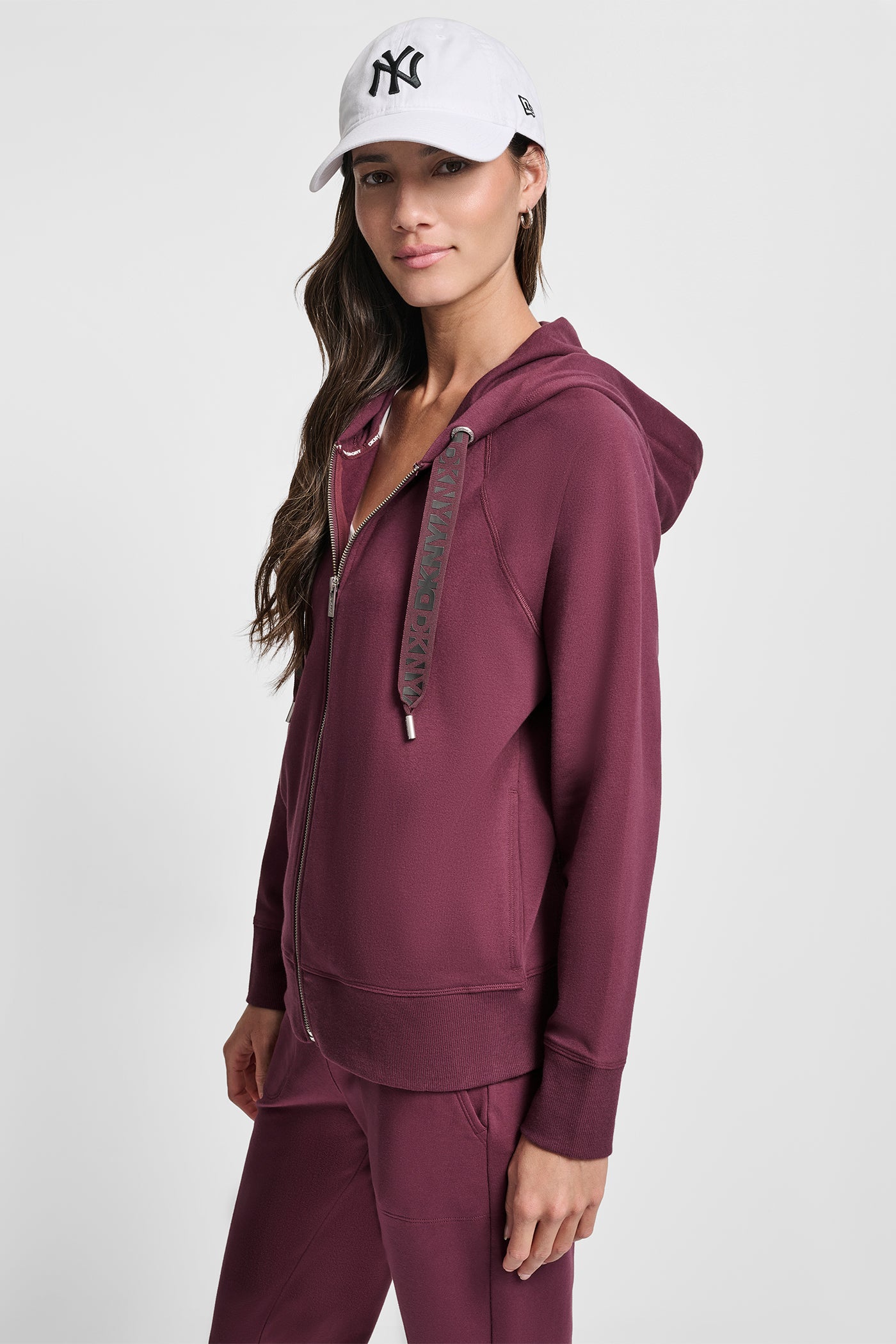 TWO TONE LOGO DRAWCORD ZIP HOODIE VIEW 3 | New Arrivals