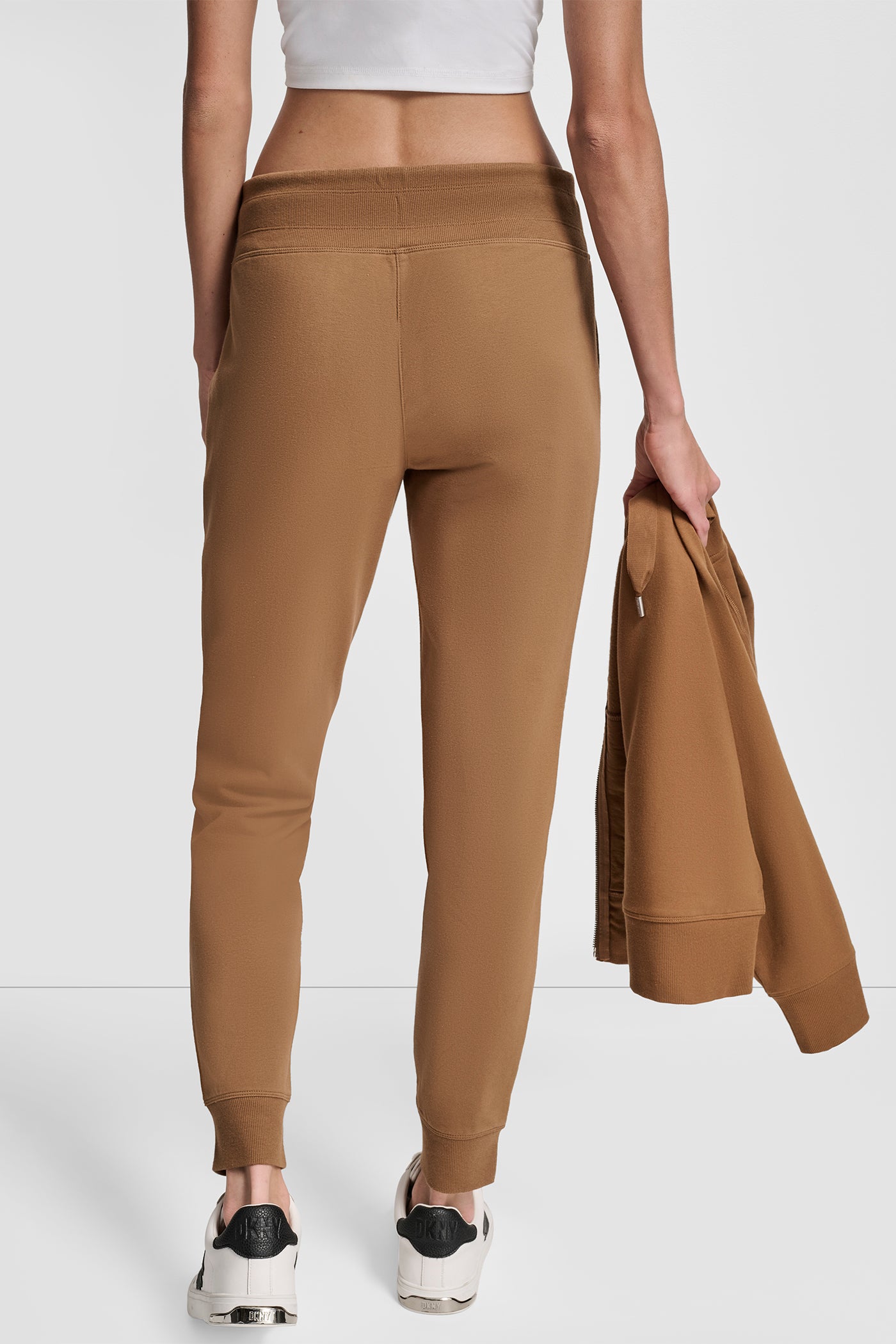 BURNT SUGAR/ BLACK TWO TONE LOGO DRAWCORD JOGGER, VIEW 2 | New Arrivals