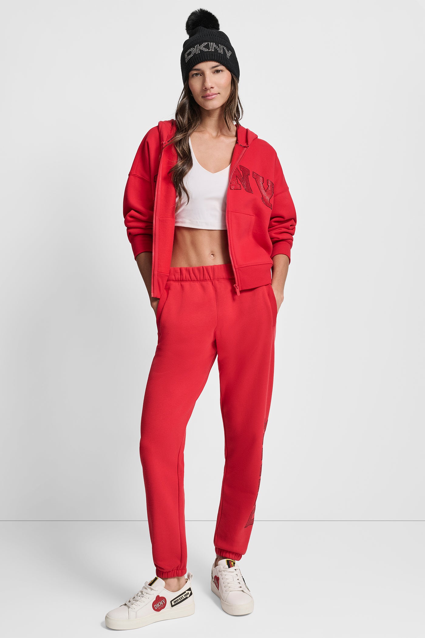 EXPLODED RHINESTONE VARISTY LOGO HIGH RISE RELAXED VIEW 6