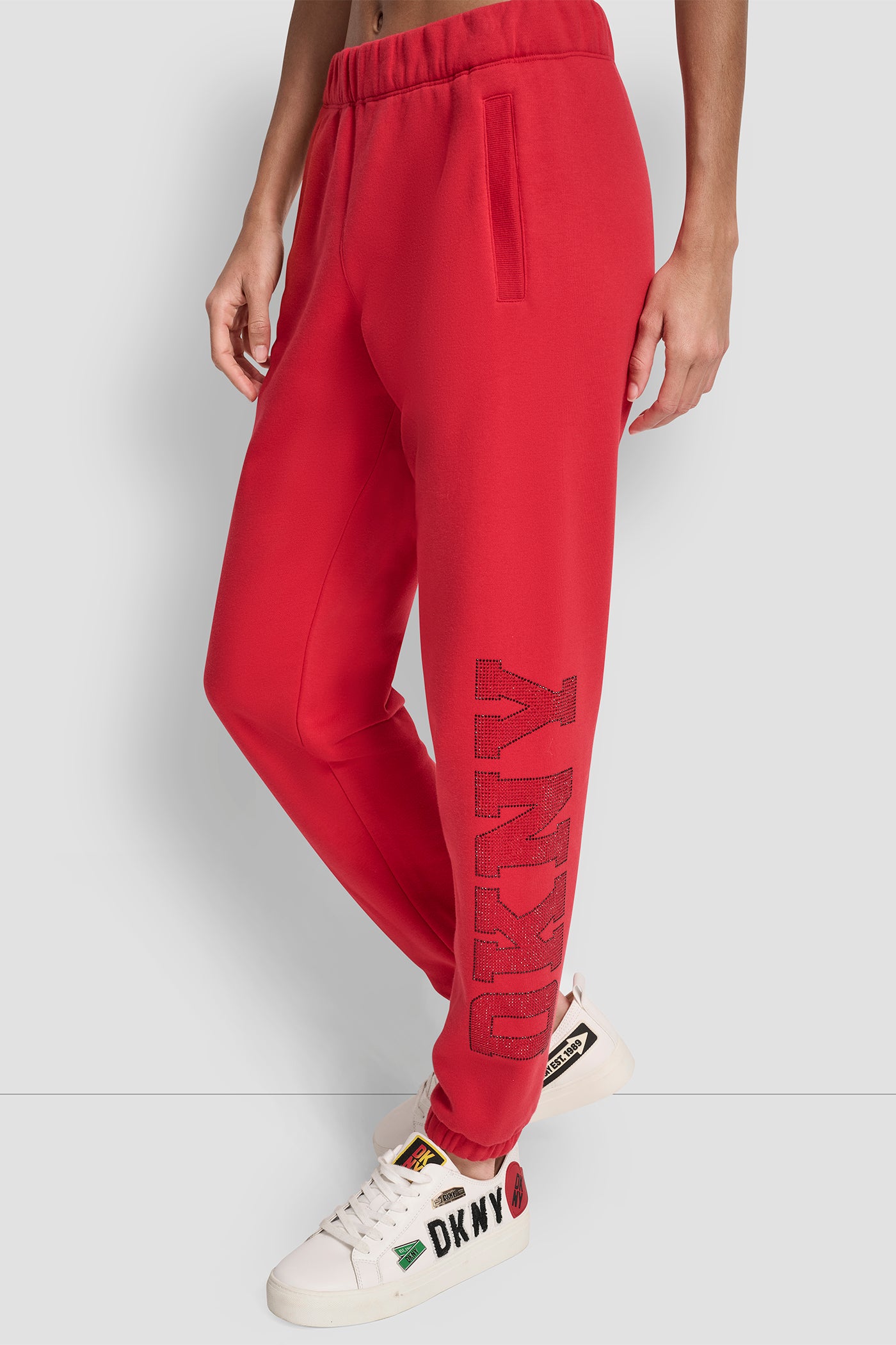 EXPLODED RHINESTONE VARISTY LOGO HIGH RISE RELAXED VIEW 3