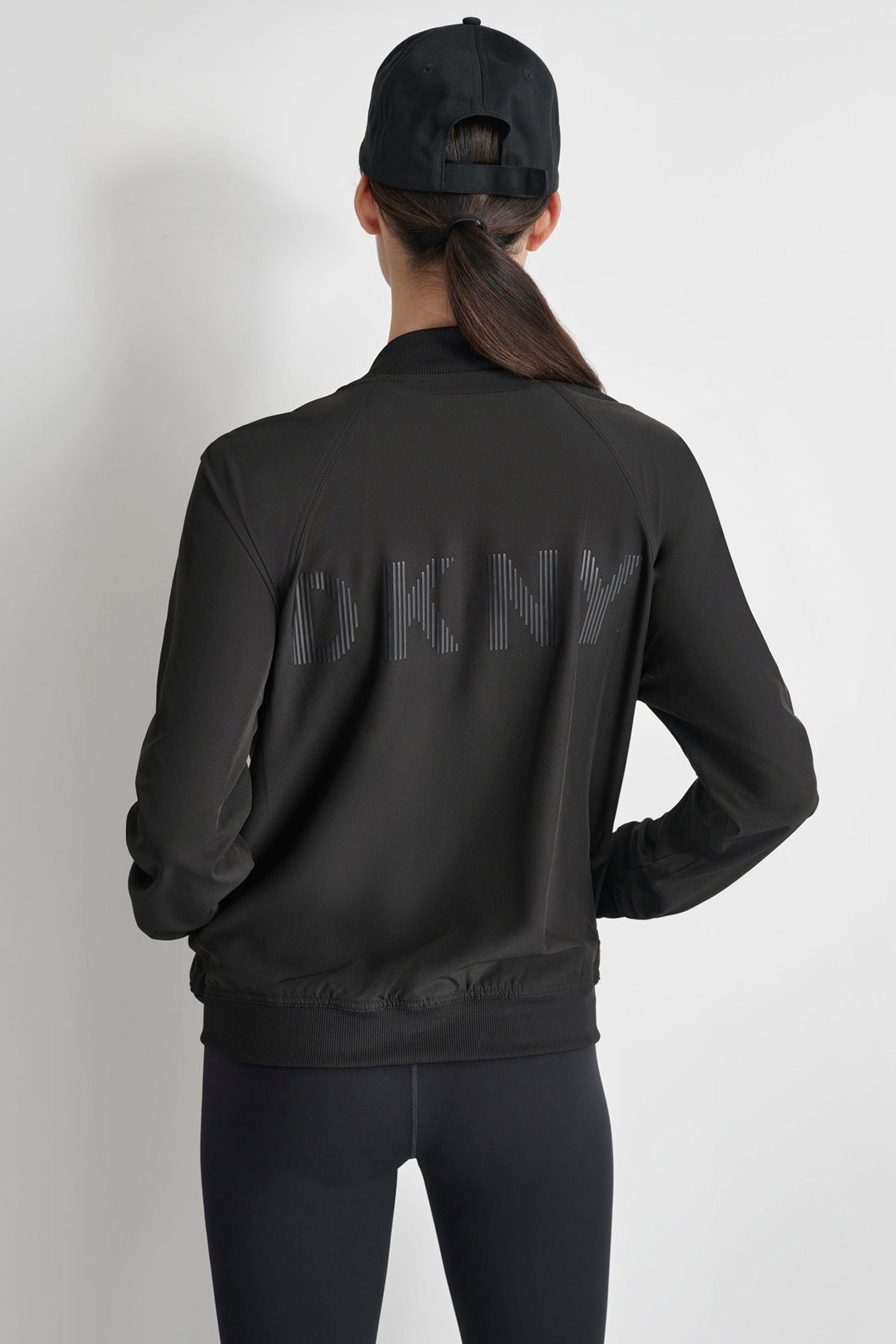 Black ZIP UP BOMBER JACKET, VIEW 2 | Not Clearance or Preorder