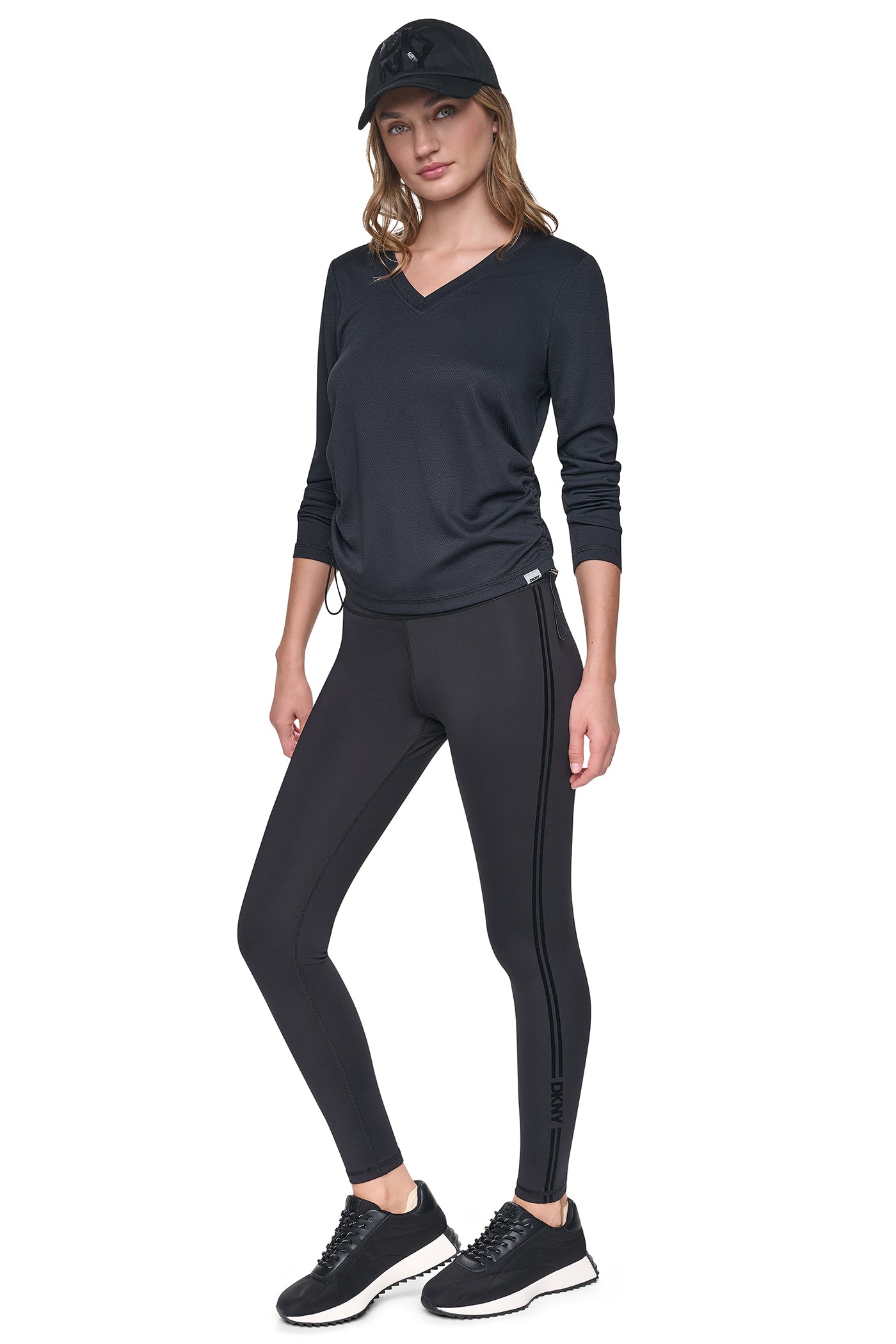 HIGH-RISE FLOCKED STRIPE LOGO 7/8 LENGTH LEGGING VIEW 6