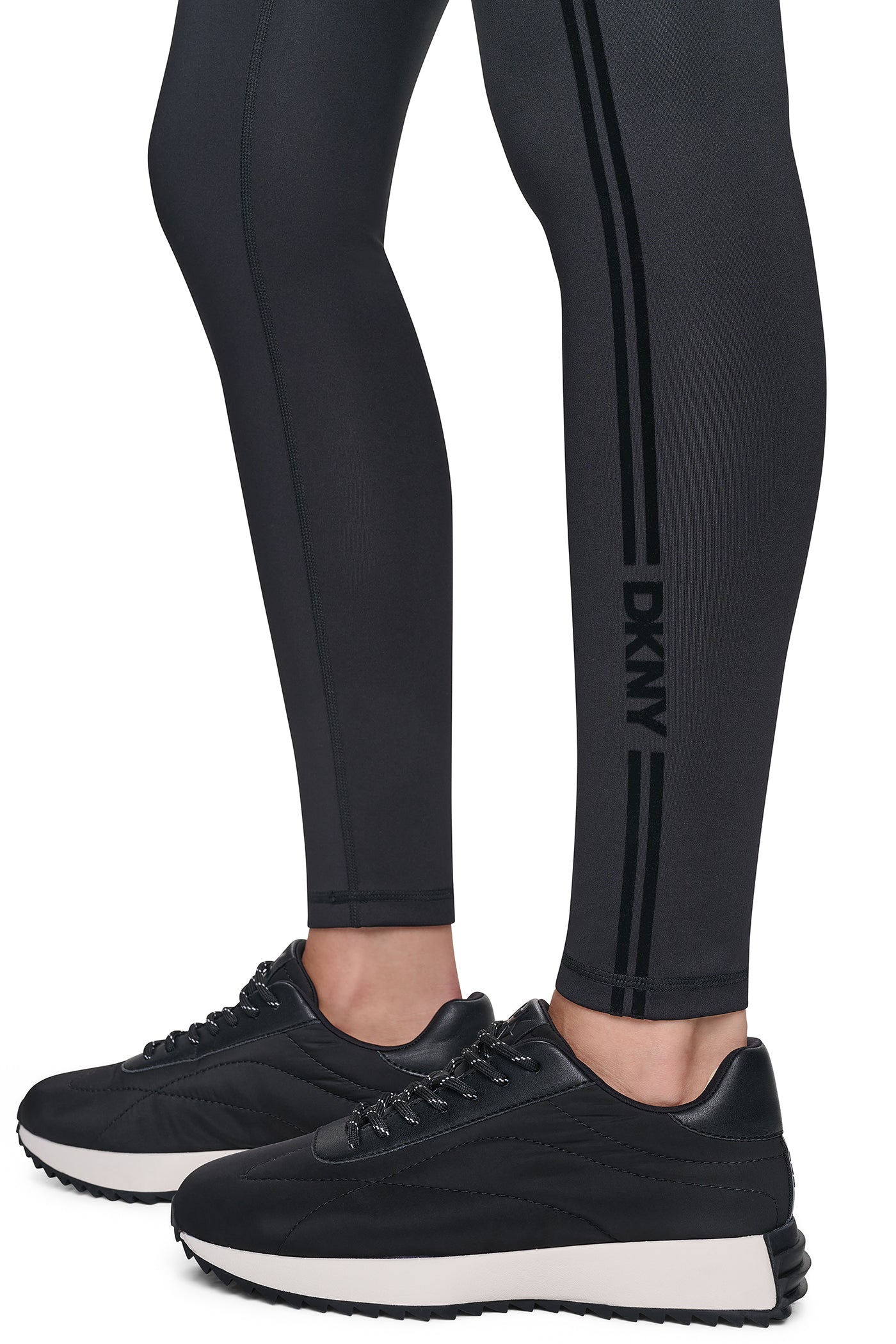 HIGH-RISE FLOCKED STRIPE LOGO 7/8 LENGTH LEGGING VIEW 5