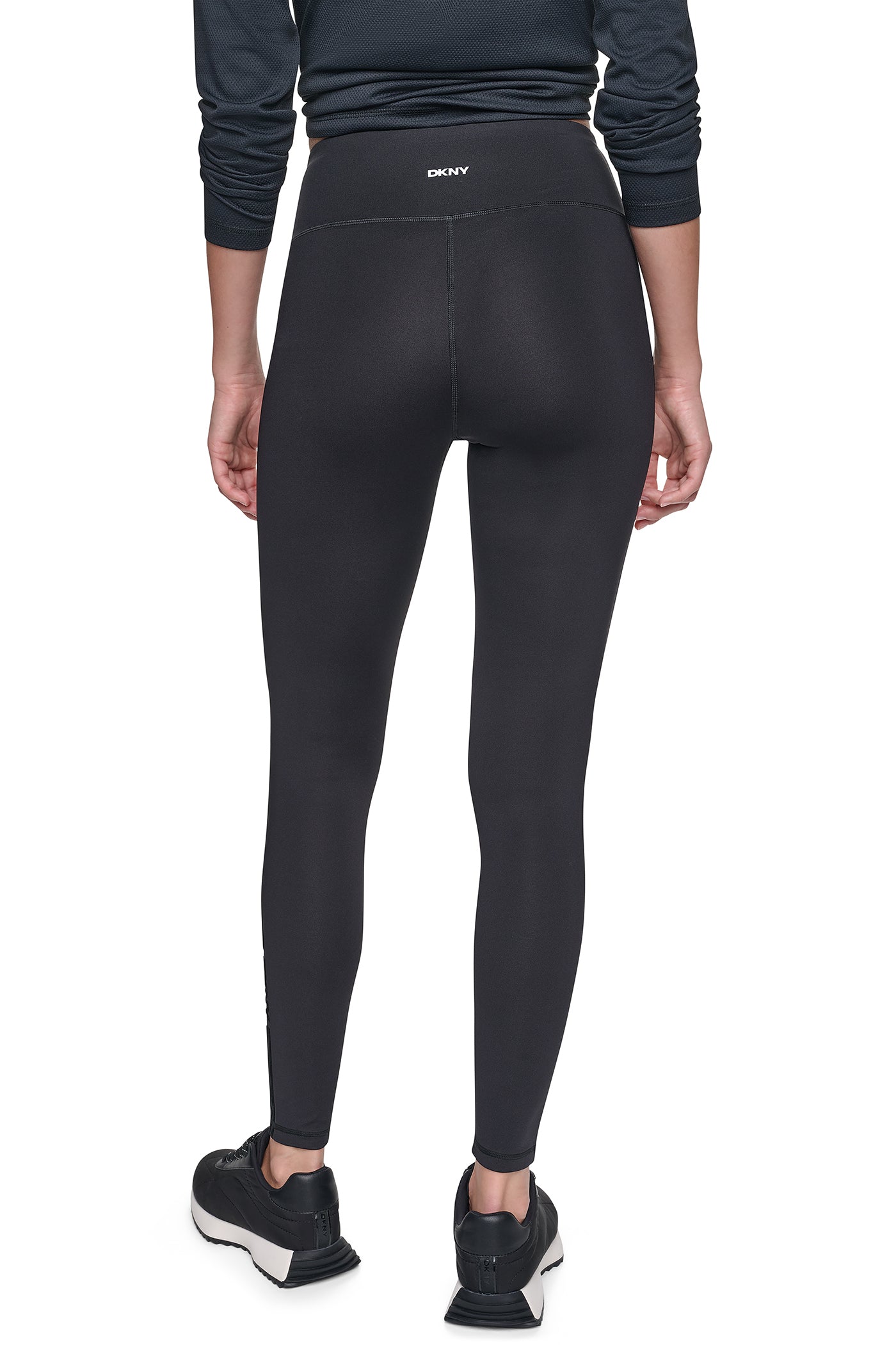 HIGH-RISE FLOCKED STRIPE LOGO 7/8 LENGTH LEGGING VIEW 3