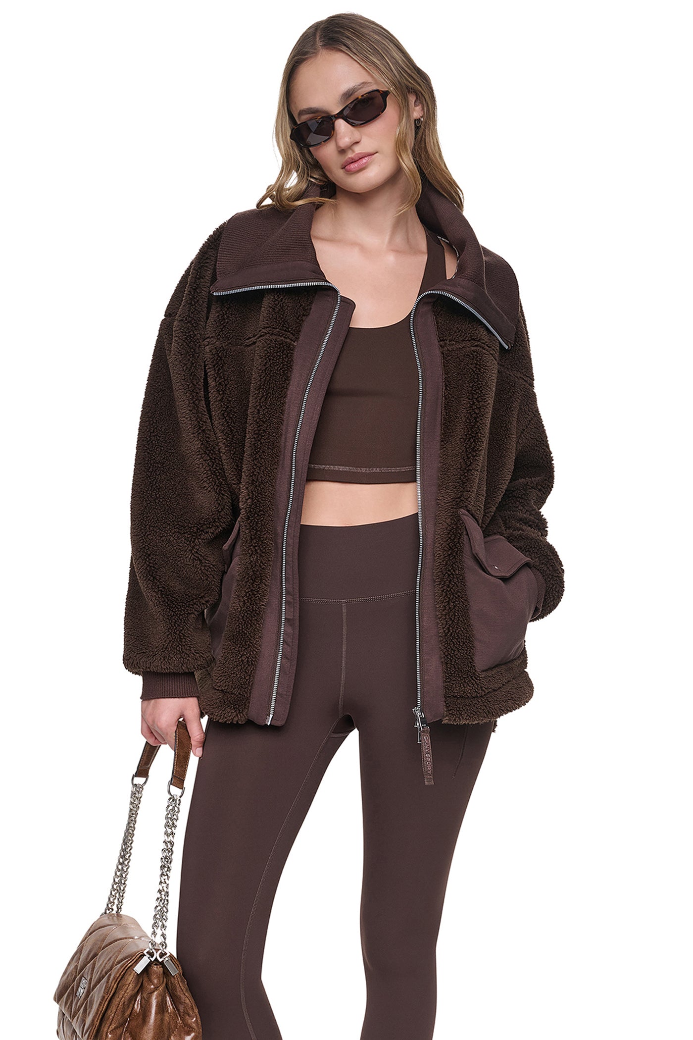 FUNNEL NECK SHERPA JACKET VIEW 1