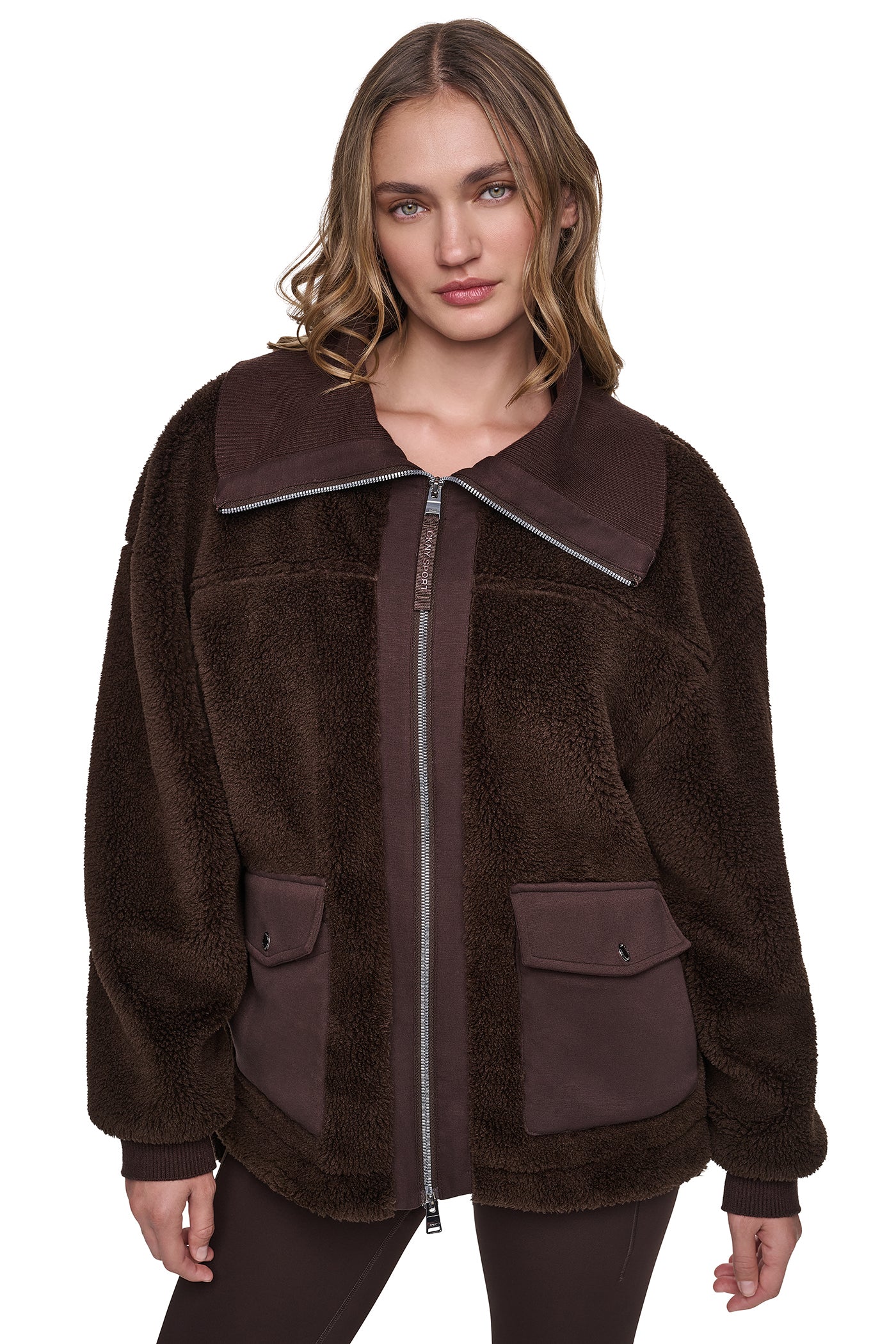 FUNNEL NECK SHERPA JACKET VIEW 2