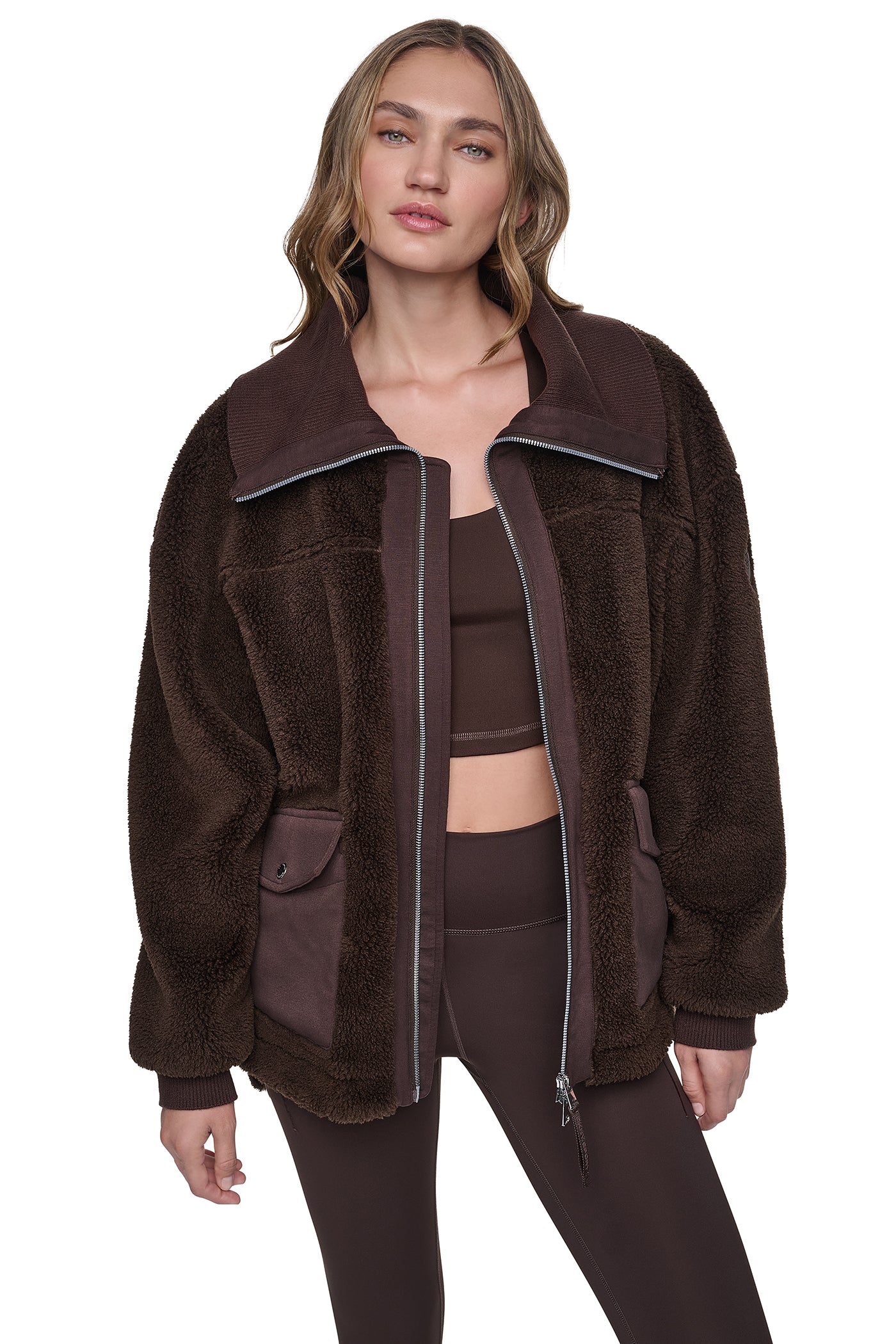 FUNNEL NECK SHERPA JACKET VIEW 5