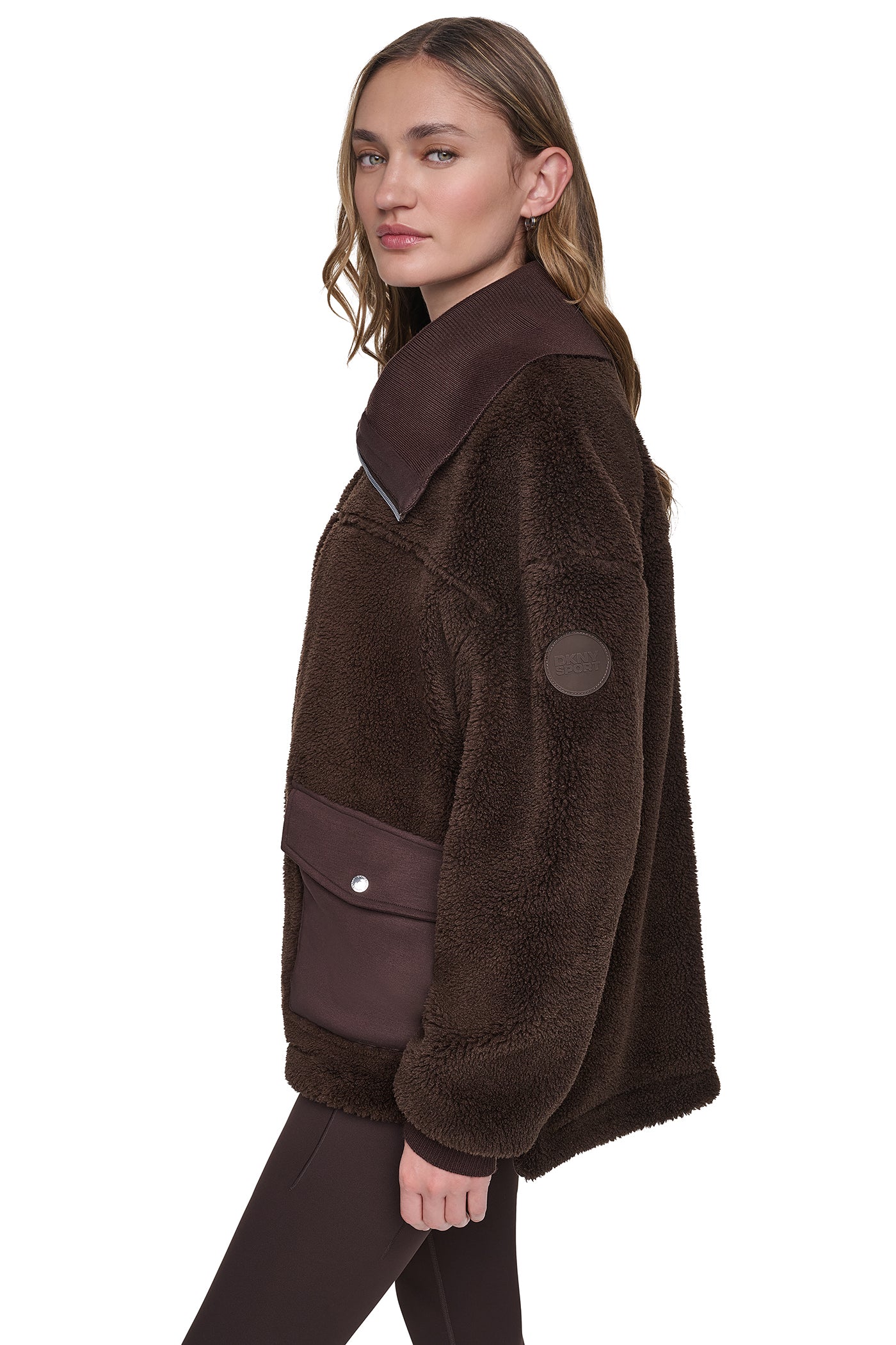 FUNNEL NECK SHERPA JACKET VIEW 4