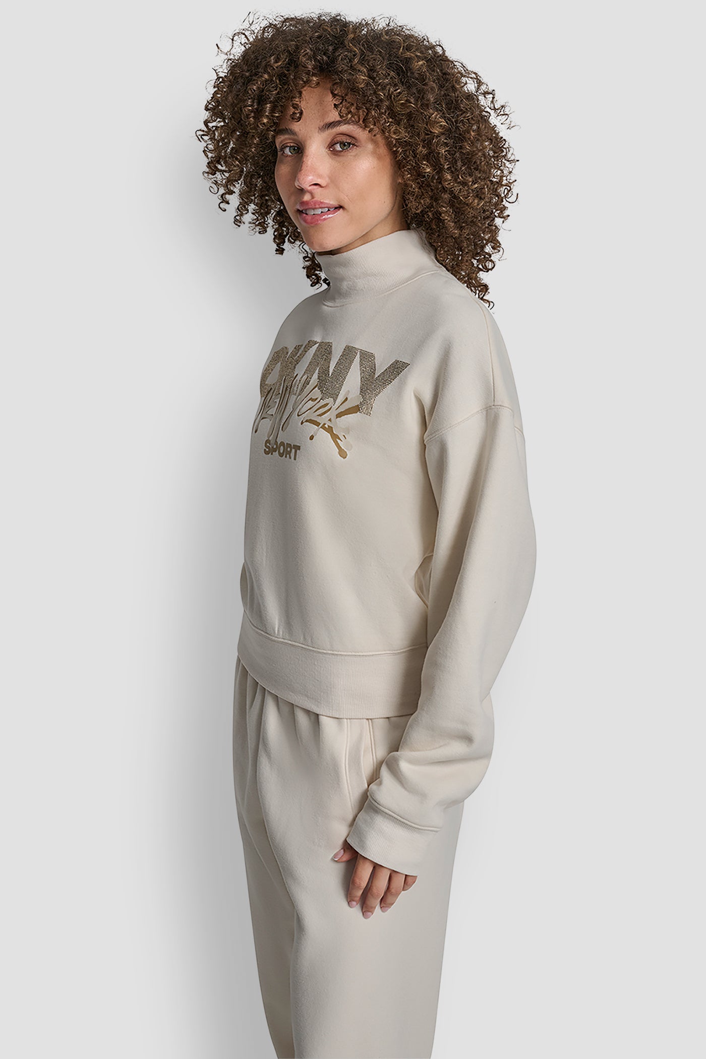GRAFFITI RHINESTONE LOGO MOCK NECK PULLOVER VIEW 3 | All Products