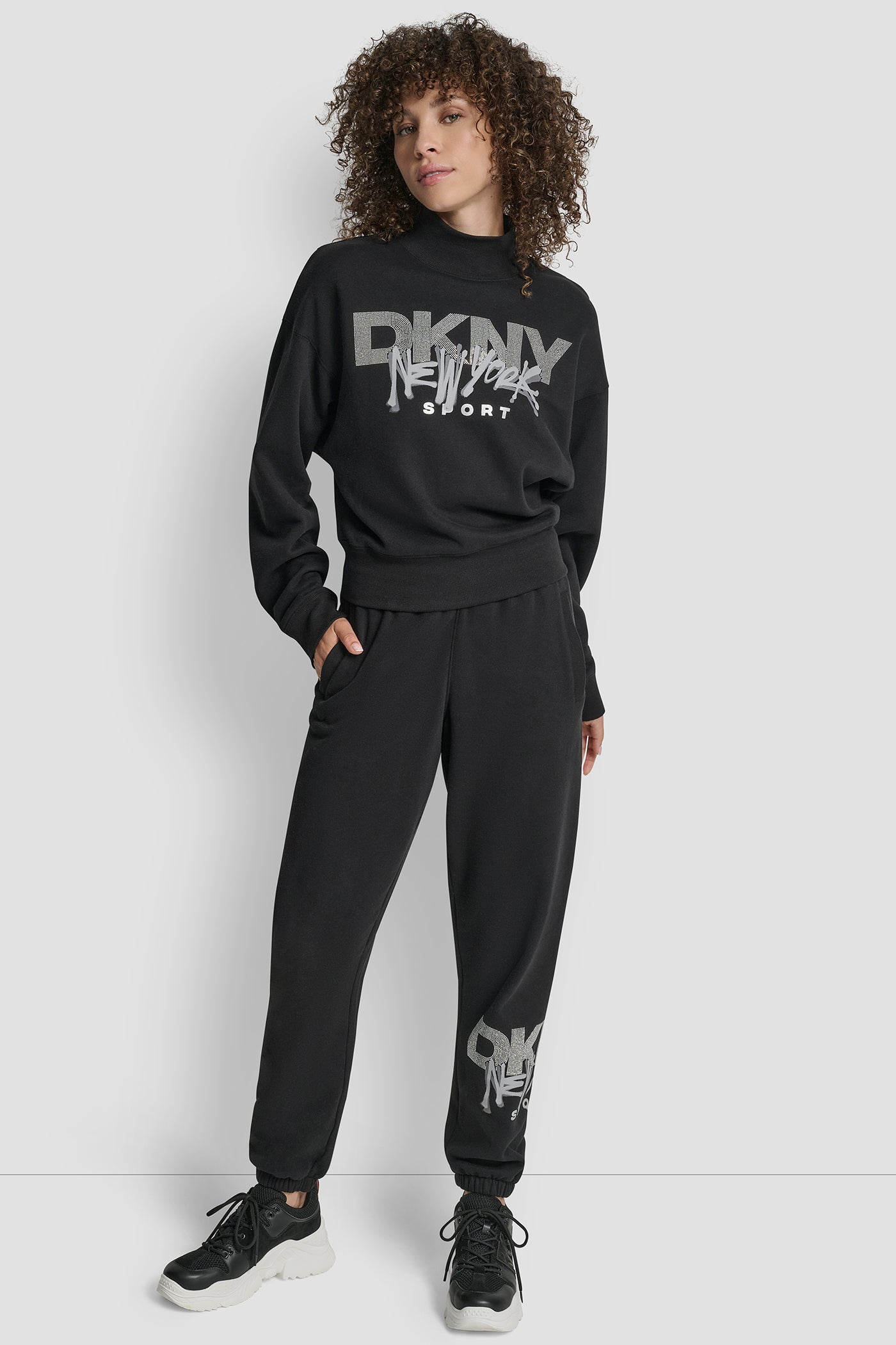GRAFFITI RHINESTONE LOGO MOCK NECK PULLOVER VIEW 4 | New Arrivals