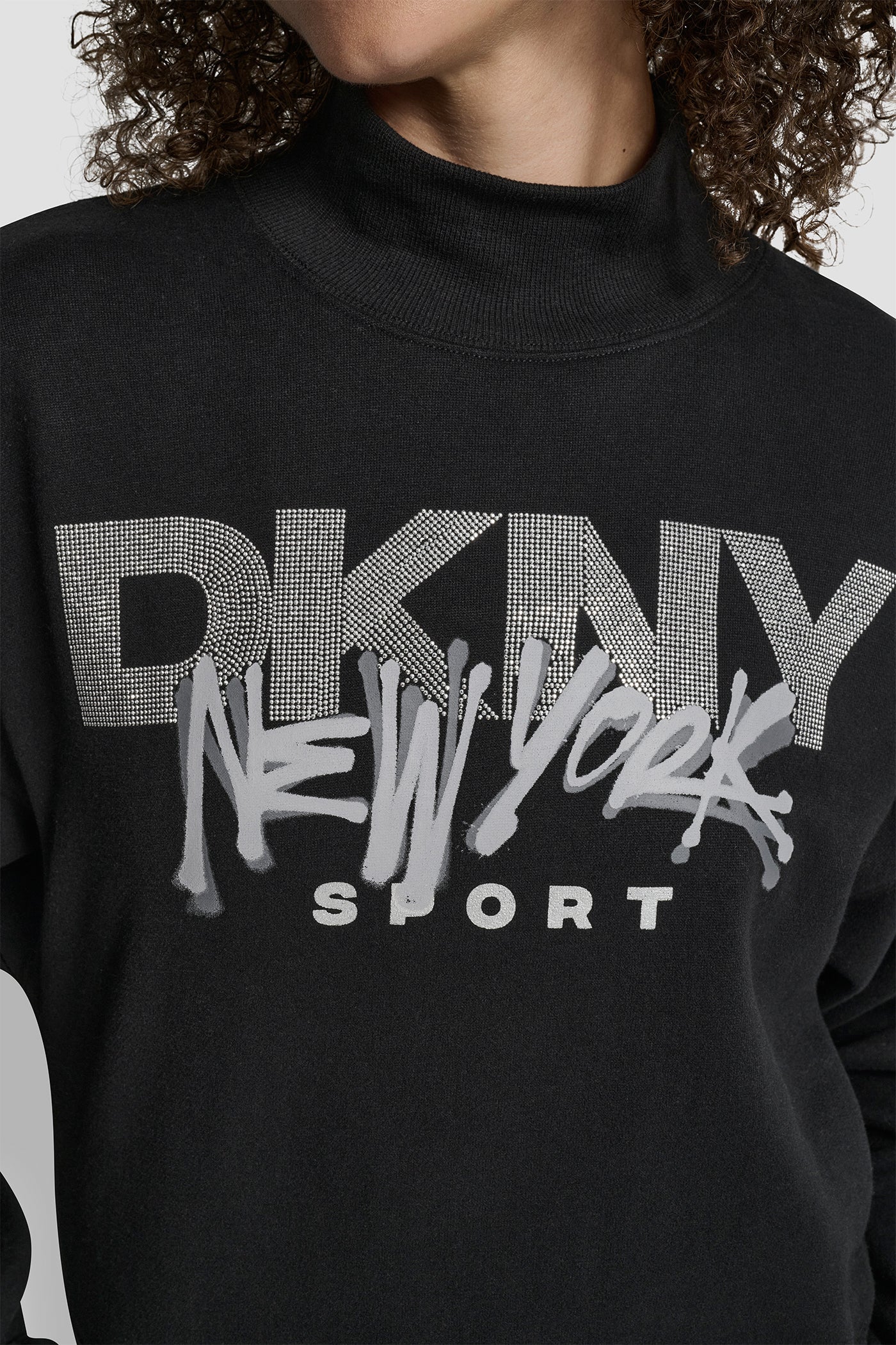 GRAFFITI RHINESTONE LOGO MOCK NECK PULLOVER VIEW 5 | New Arrivals