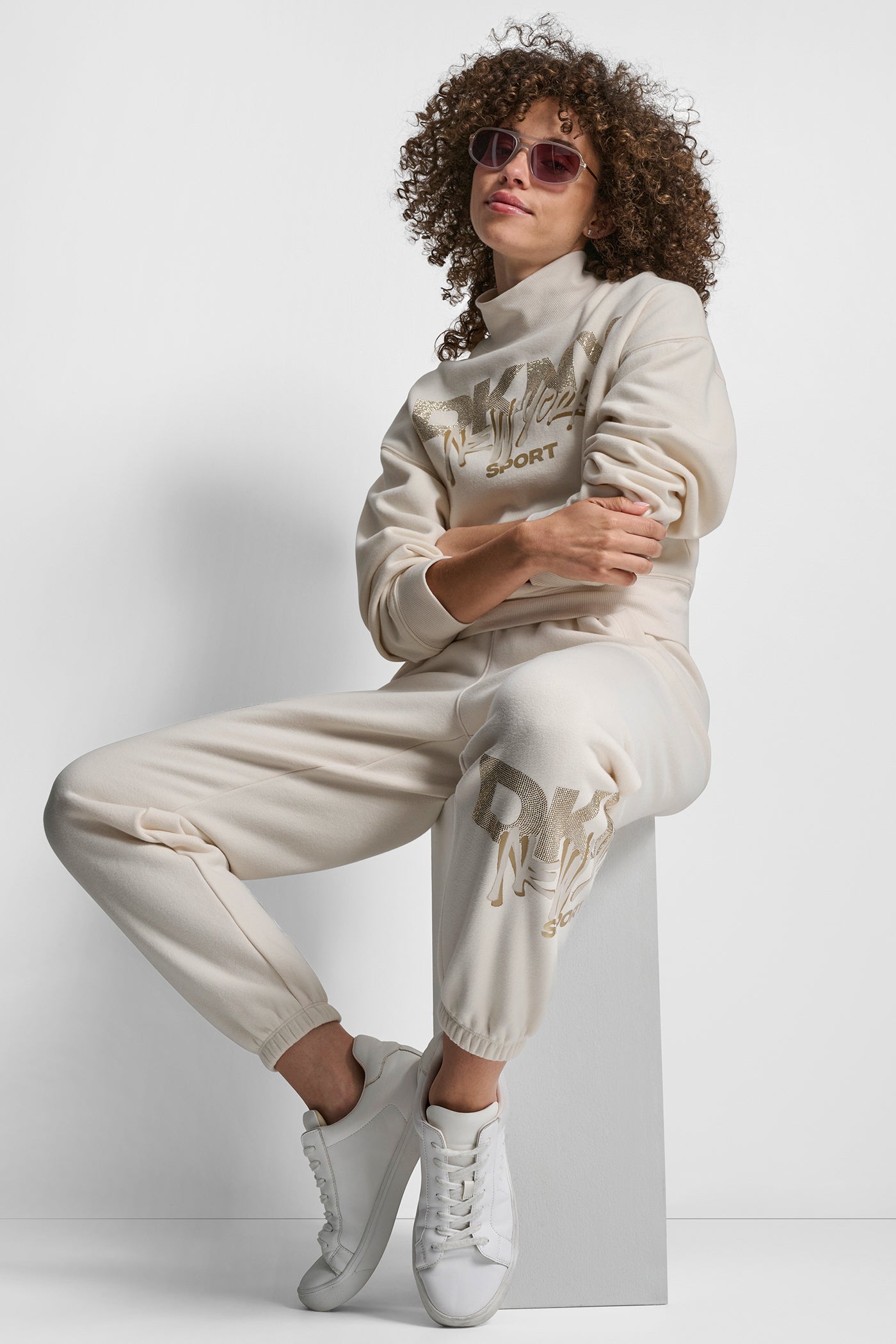 GRAFFITI RHINESTONE LOGO HIGH RISE RELAXED FIT JOGGER VIEW 6 | All Products