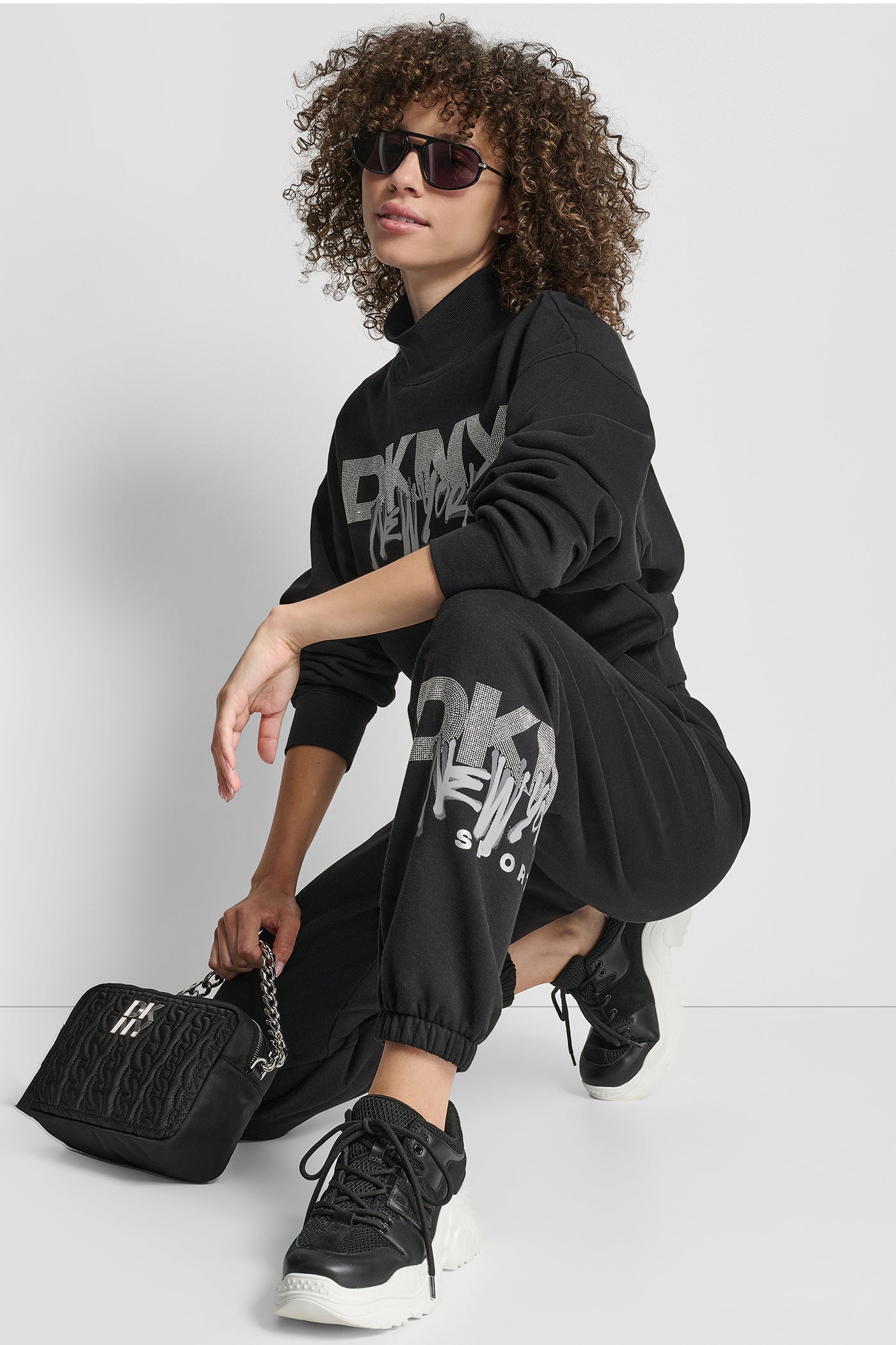 GRAFFITI RHINESTONE LOGO HIGH RISE RELAXED FIT JOGGER VIEW 7 | New Arrivals