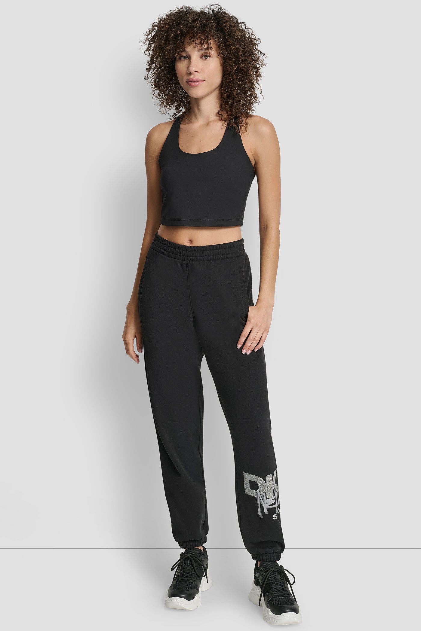 GRAFFITI RHINESTONE LOGO HIGH RISE RELAXED FIT JOGGER VIEW 5 | New Arrivals