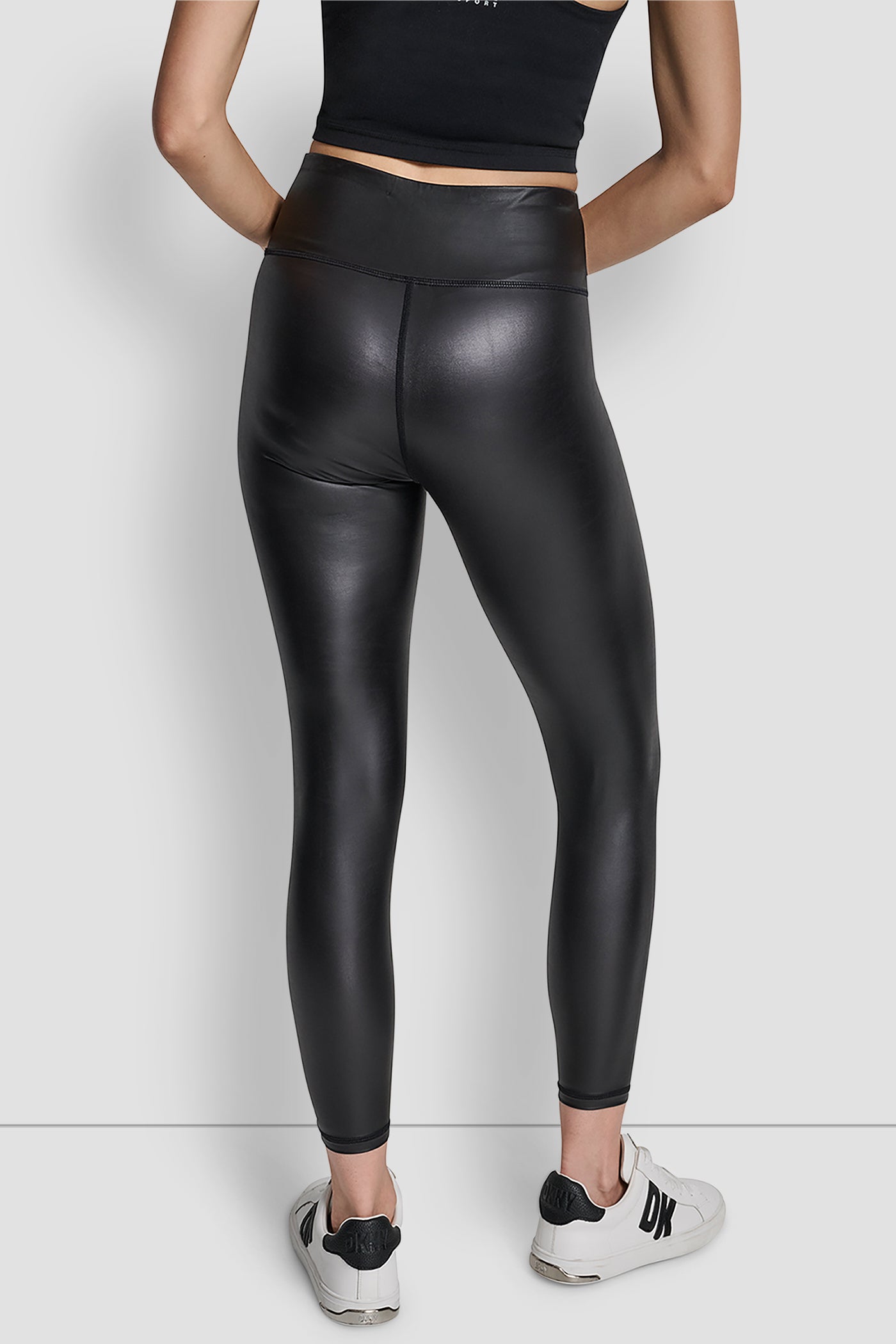 Black HIGH WAIST 7/8 ATHLEATHER TIGHT, BACK VIEW | Leggings