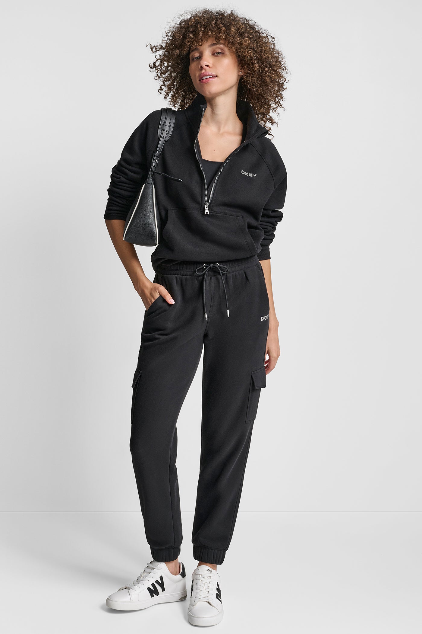 MINI STUD LOGO HALF ZIP PULLOVER WITH KANGA POCKET VIEW 7