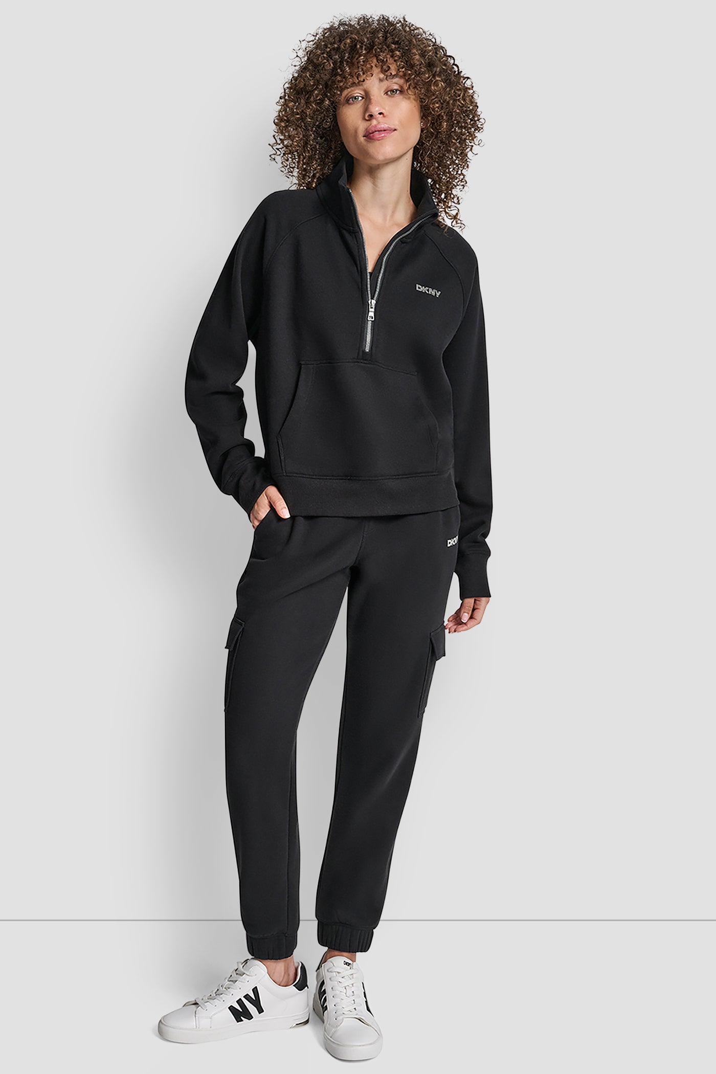 MINI STUD LOGO HALF ZIP PULLOVER WITH KANGA POCKET VIEW 6